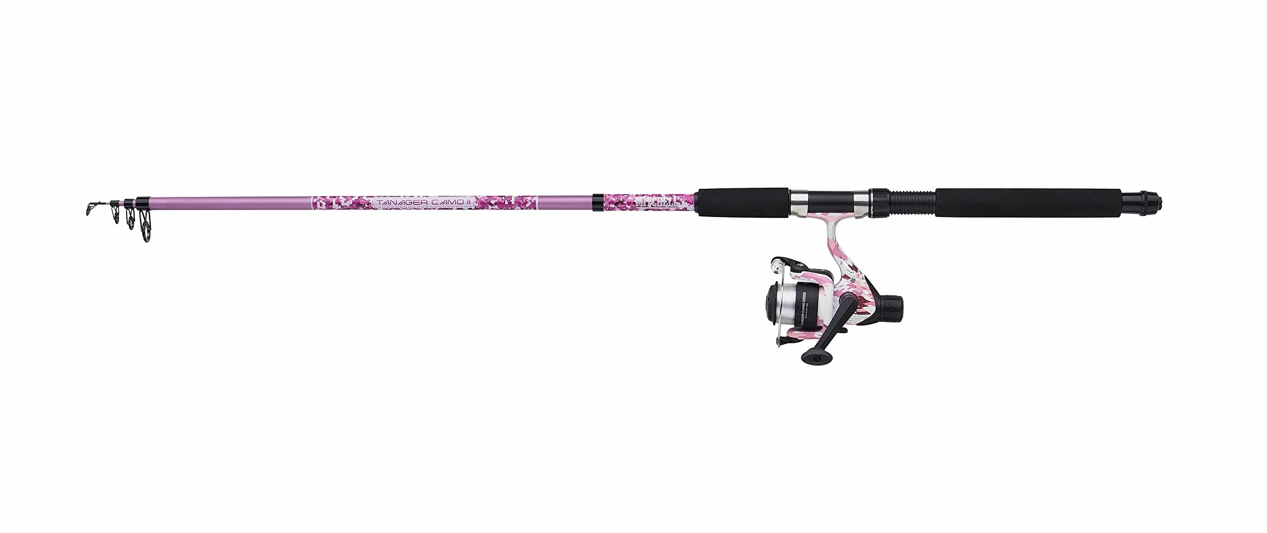 Mitchell Tanager Pink Camo II Spinnkombination | Leichte Spinnruten- & Rollen-Kombination für Frauen und Jugendangler | Süßwasser-Setup für Forelle, Barsch, Hecht | Mehrere Optionen verfügbar