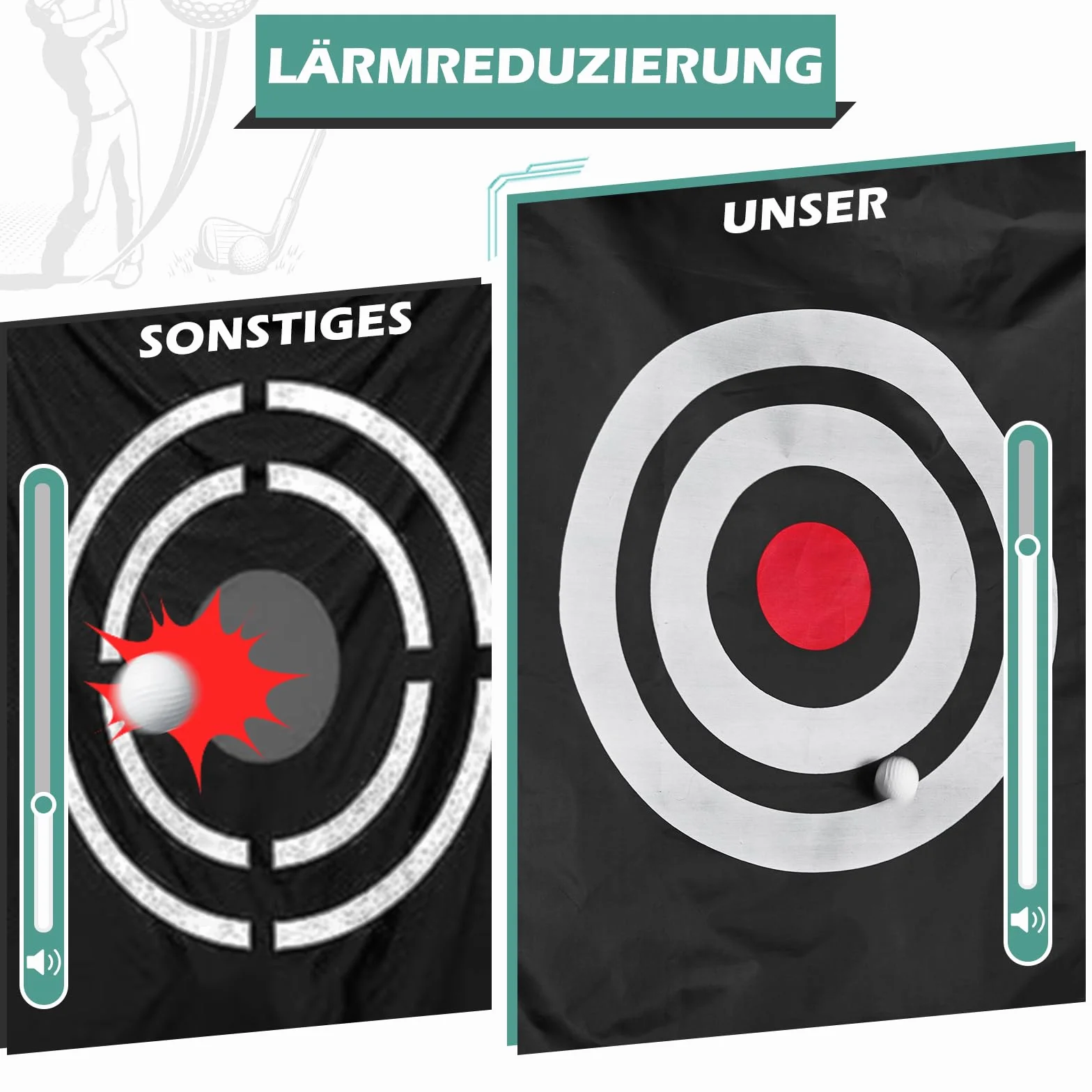 TUKAILAi 10x7ft Golf-Schlagnetz, Faltbares Golf Portable Golfnetz for Garten Indoor Outdoor, Golf-Übungs-Schlagnetze für Hinterhof für drinnen/draußen/Hinterhof, All-in-1 Golf Übungsnetz