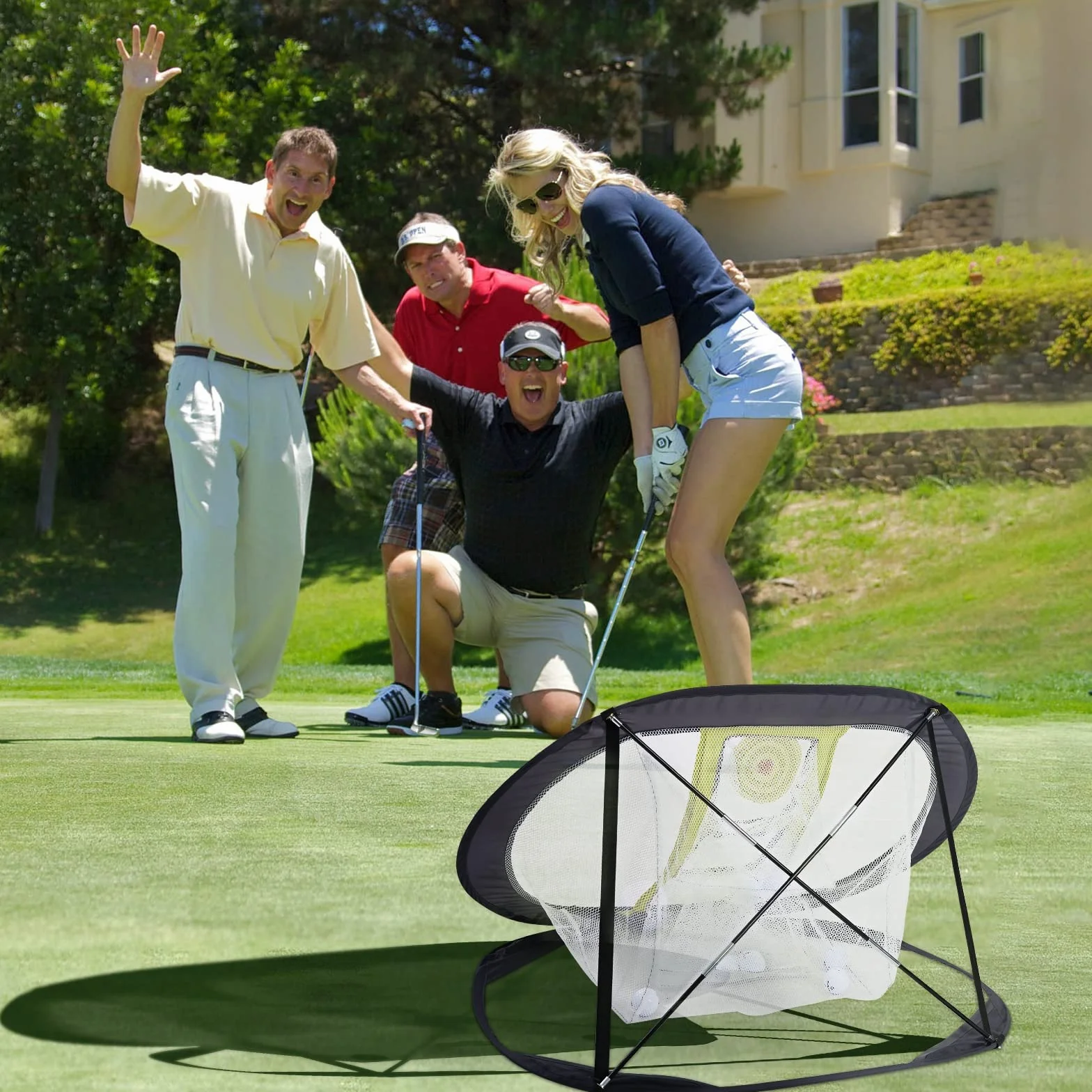 SAPLIZE Golf Chipping Netz, Stark stabiles Pop-Up-Golf-Zielnetz für Indoor/Outdoor/Backyard Genauigkeit und Swing Practice, tragbares Golf-Trainingsnetz