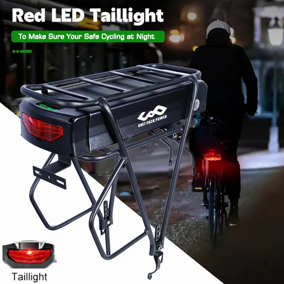 Unit Pack Power(DE Warehouse) Gepäckträger Ebike-Akku - 36V 48V 52V 72V Lithinum-Ionen-Batterie für Elektrofahrrad 1000W 750W 500W(mit Ladegerät)