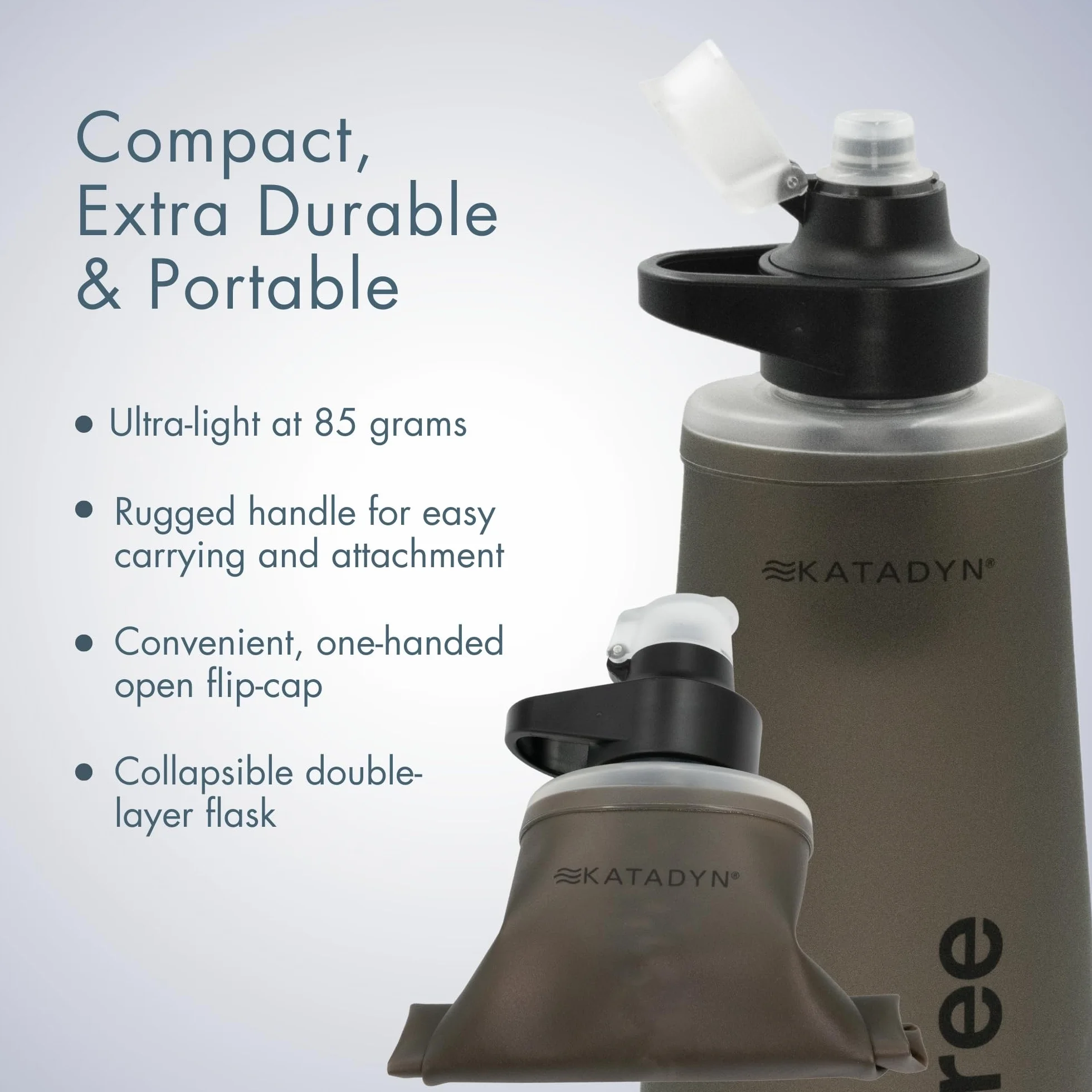 Katadyn BeFree AC 1,0L Black Edition Outdoor Wasserfilter für Survival & Backpacking, mit Aktivkohlefilter & EZ-Clean Membrane™ – Ultraleicht, Stabil und Sicheres Trinkwasser für Abenteuer