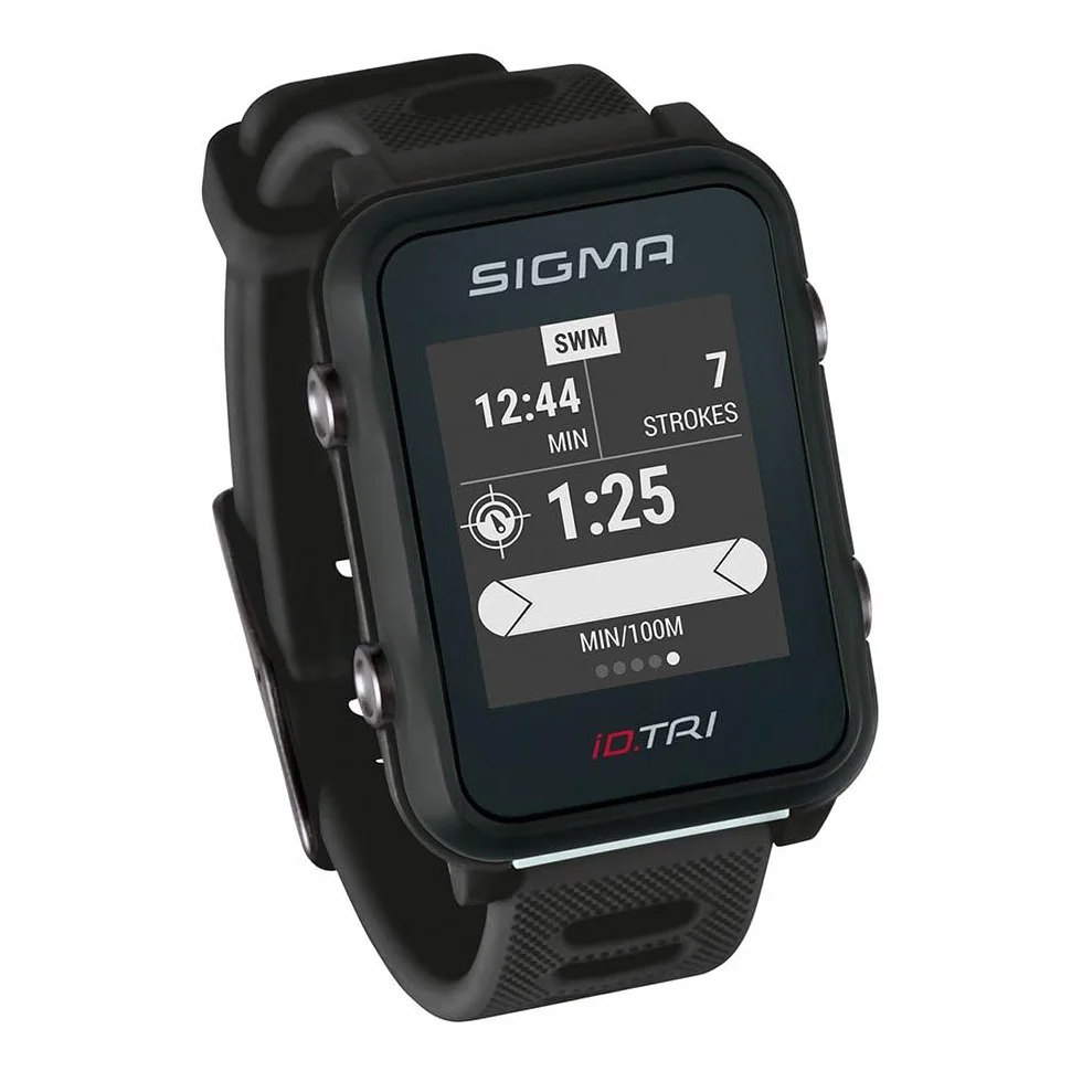 Sigma Sport iD.TRI, GPS Triathlon-Uhr mit Navigation, Smart Notifications, leicht und wasserdicht, inkl. Brustgurt, Geschwindigkeits- und Trittfrequenzsensor sowie Fahrradhalterung