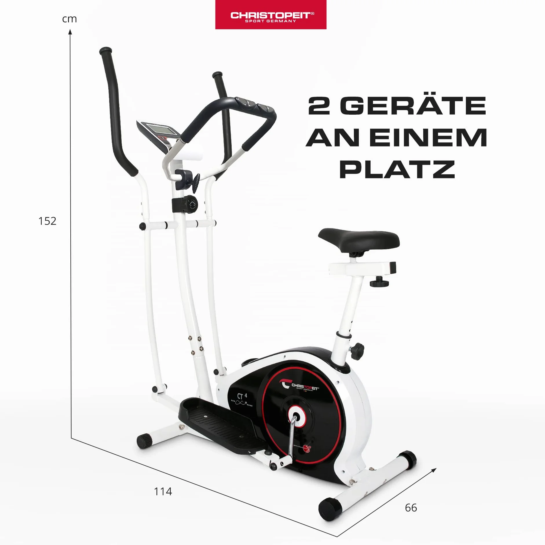 Christopeit Crosstrainer – 2-in-1 Cross- & Heimtrainer mit 7 kg Magnet-Bremse & 8 Widerstandsstufen – Leises Training, LCD-Display, Puls-Sensoren & Tablet-Halterung – Gelenkschonend