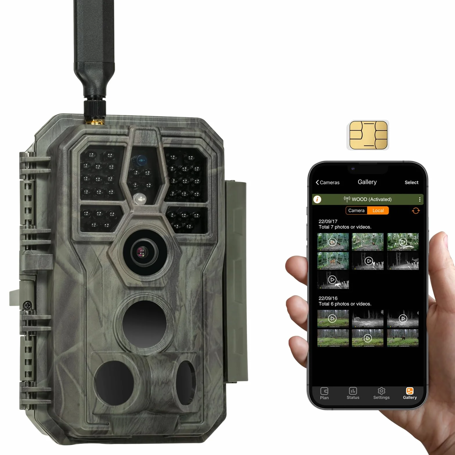 GardePro X50 4G LTE Wildkamera mit SIM-Karte und App, 48MP 1296P H.265 Video, No Glow Nachtsicht Bewegungsmelder, 4G Jagdkamera Wildtierkamera Handyübertragung, IP66 Fotofalle