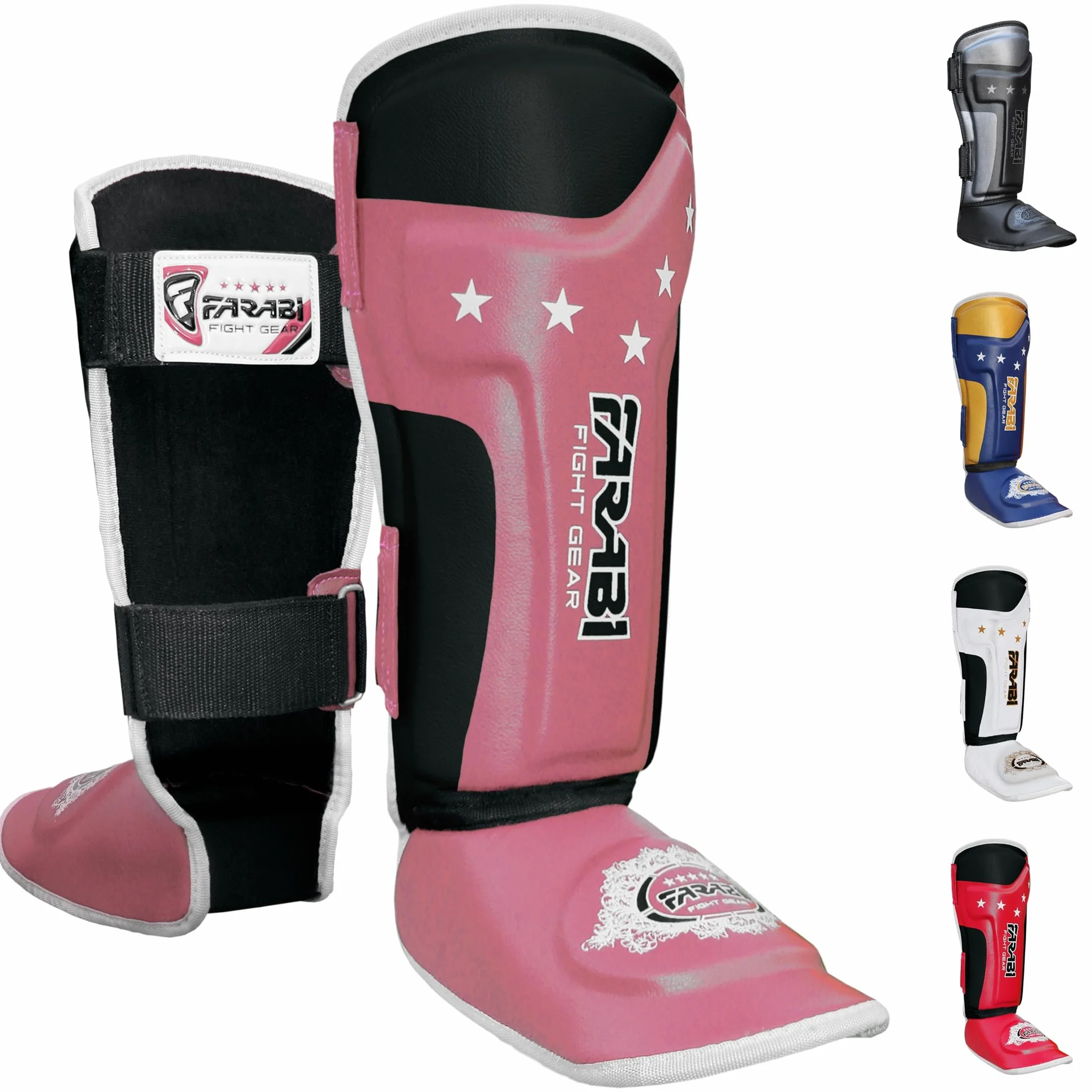Farabi Sports Kinder schienbeinschoner Kickboxen shin Guards MMA, Muay Thai schienbeinschützer – Shin Instep Protection für Training, Sparring, Boxausrüstung und Kampfsport
