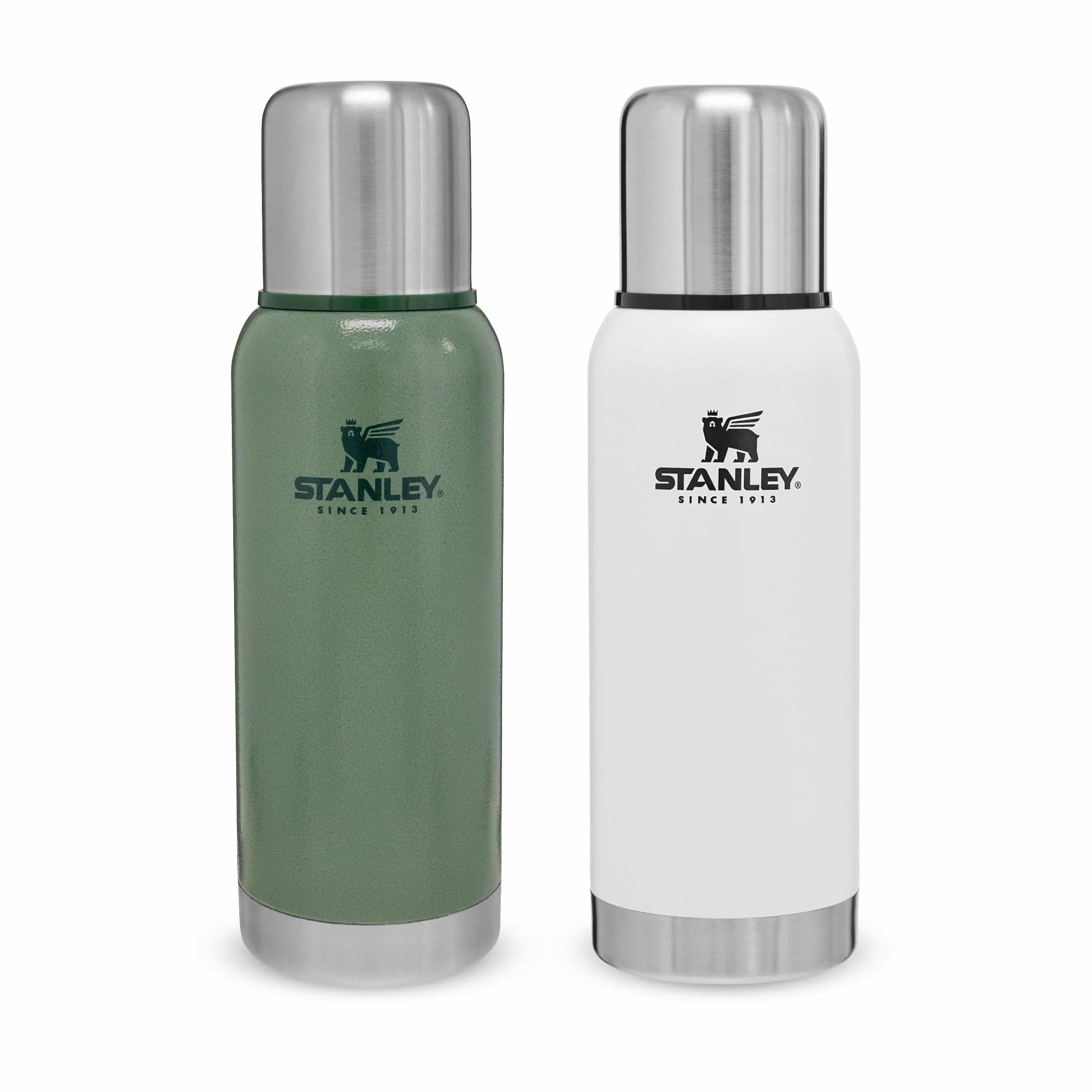 Stanley Adventure Stainless Steel Vacuum Bottle 739 ml / 25OZ Hammertone Green – Edelstahl-Thermoskanne | BPA-frei |Hält heiß oder kalt | Deckel fungiert als Trinkbecher