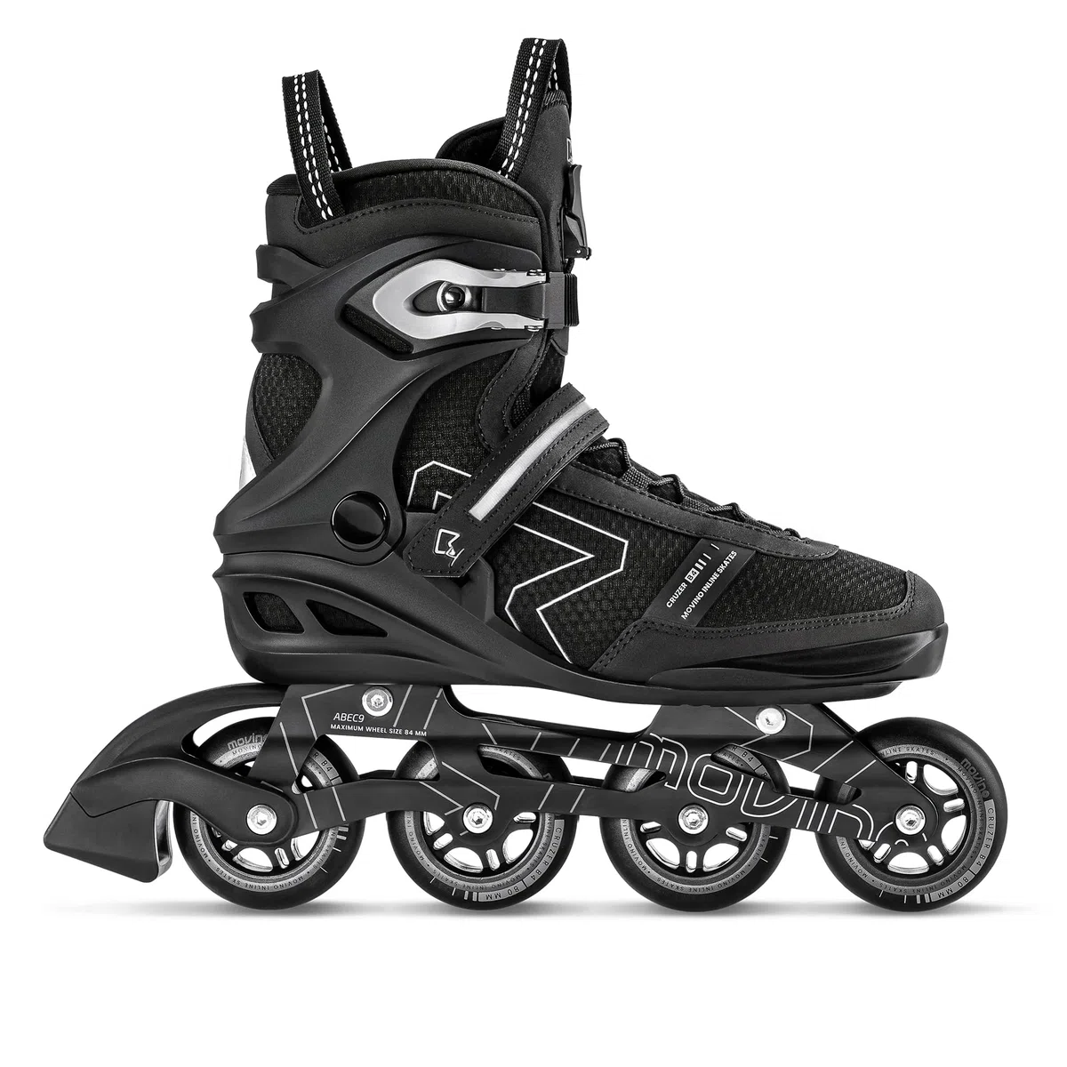 Movino Inline Skates | Cruzer B4 | Fitness Rollschuhe | Damen Herren Inliner | Inliner für Erwachsene | Inlineskates mit Schnellschnürsystems und Reflexionselemente | Rollers mit Aluminium Kufe