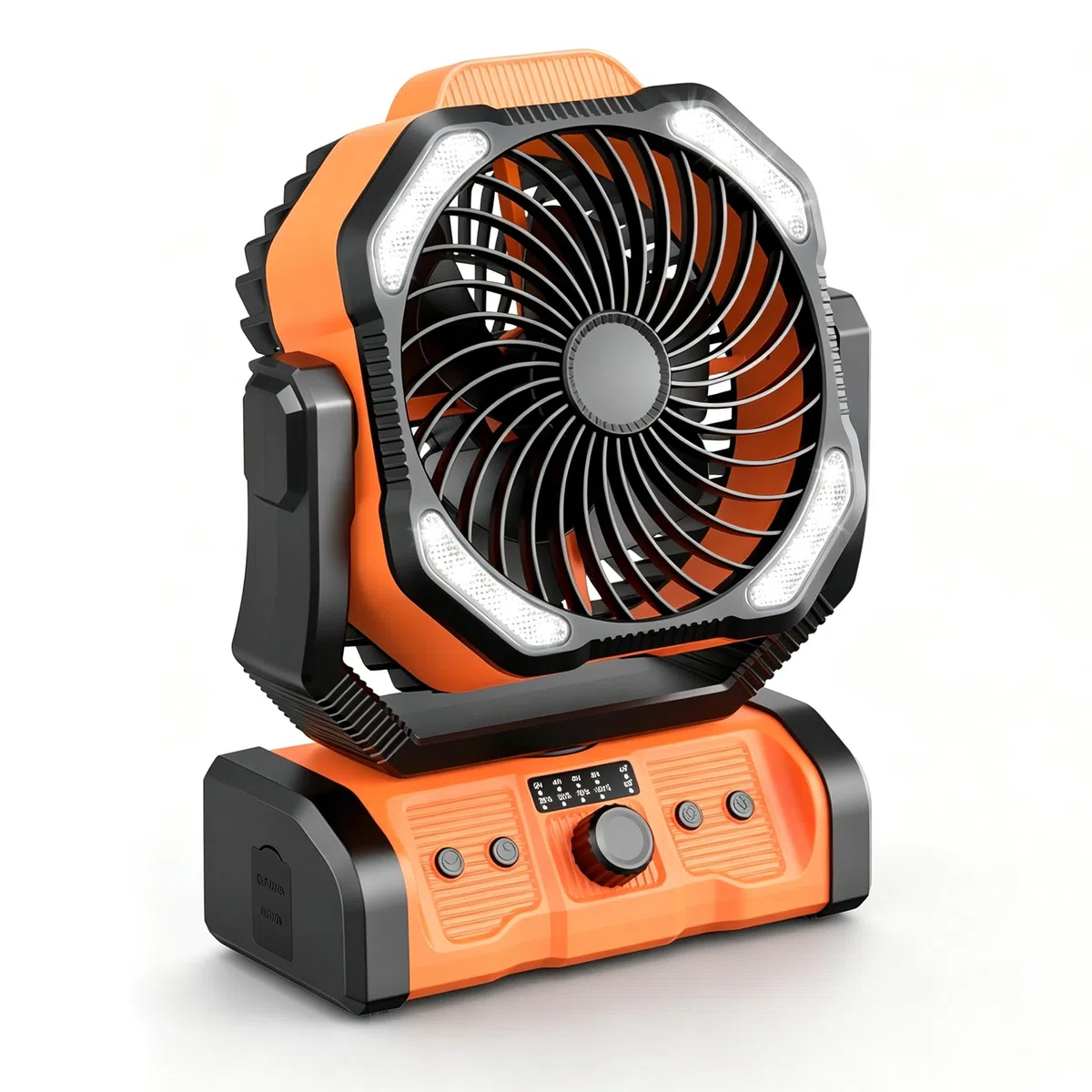 Peouix Tragbarer, wiederaufladbarer Campingventilator – 20.000 mAh kabelloser batteriebetriebener Ventilator mit LED-Laterne, Fernbedienung, automatisch, oszillierend, USB-C-Tischventilator,