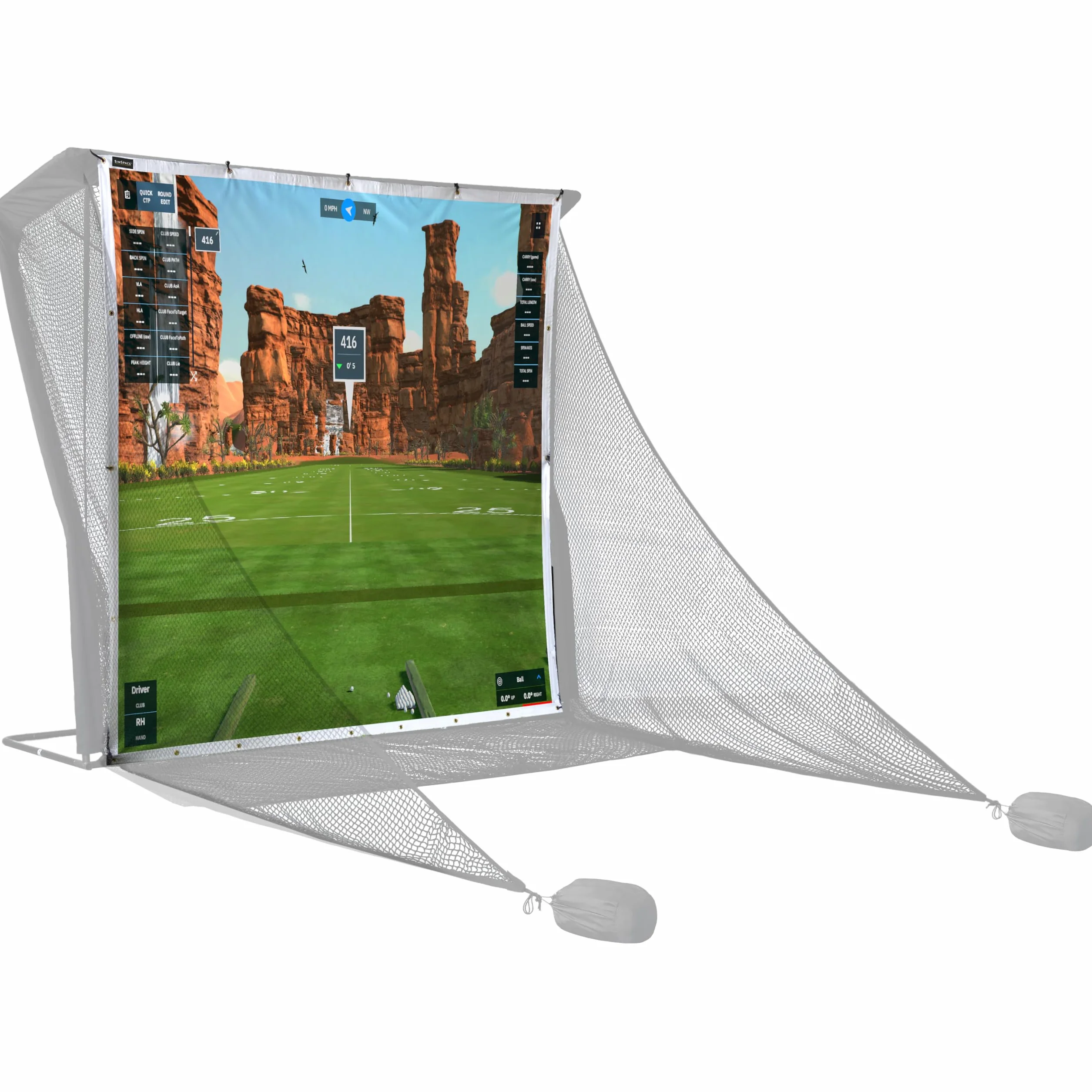 SimSpace Deluxe Home Driving Net Impact Screen, 2,4 x 2,5 m — Projektorleinwand für Golf-Simulation, kompatibel mit SimSpace Driving Net, inklusive 20 Bungee-Schnüren, Premium-Schlagmaterial