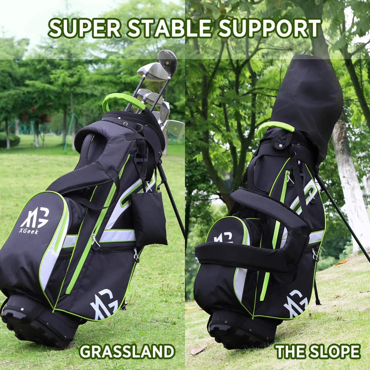 XDriveMax Golfbag, leichtes Golf standbag mit 8-facher Unterteilung für Herren und Damen,Premium Golf Bag mit Regenhülle, Kühlfach und Golfzubehör Kit