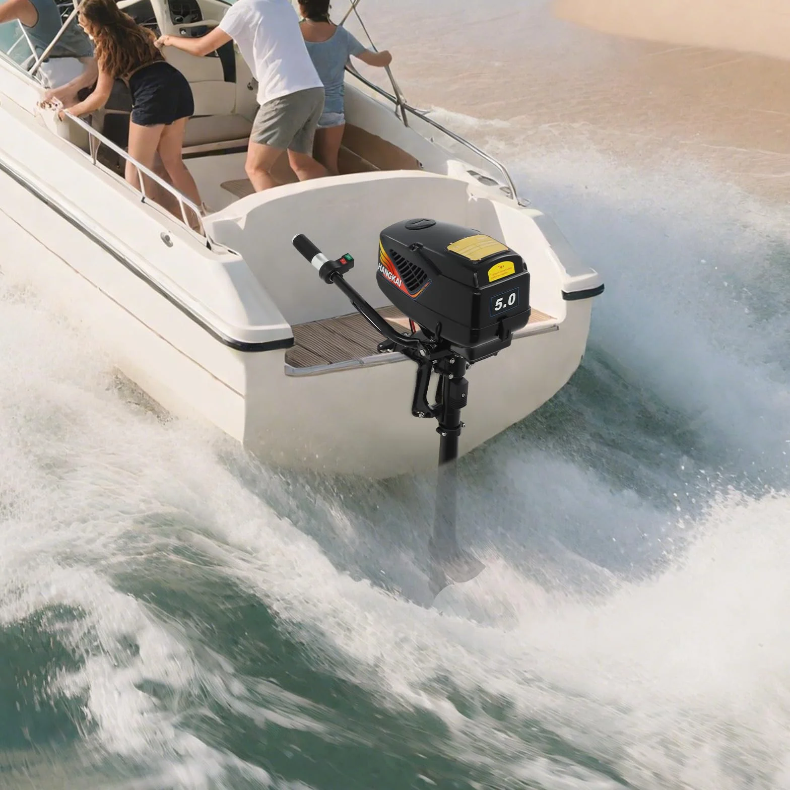 Leiser Elektro Trolling Bootsmotor Elektrischer Außenbordmotor 1200W 48V Bürstenloser Kupfermotor 800kg Schub Kurzwelle für Boote 2-4m Angeln Schlauchboot Fischerboot