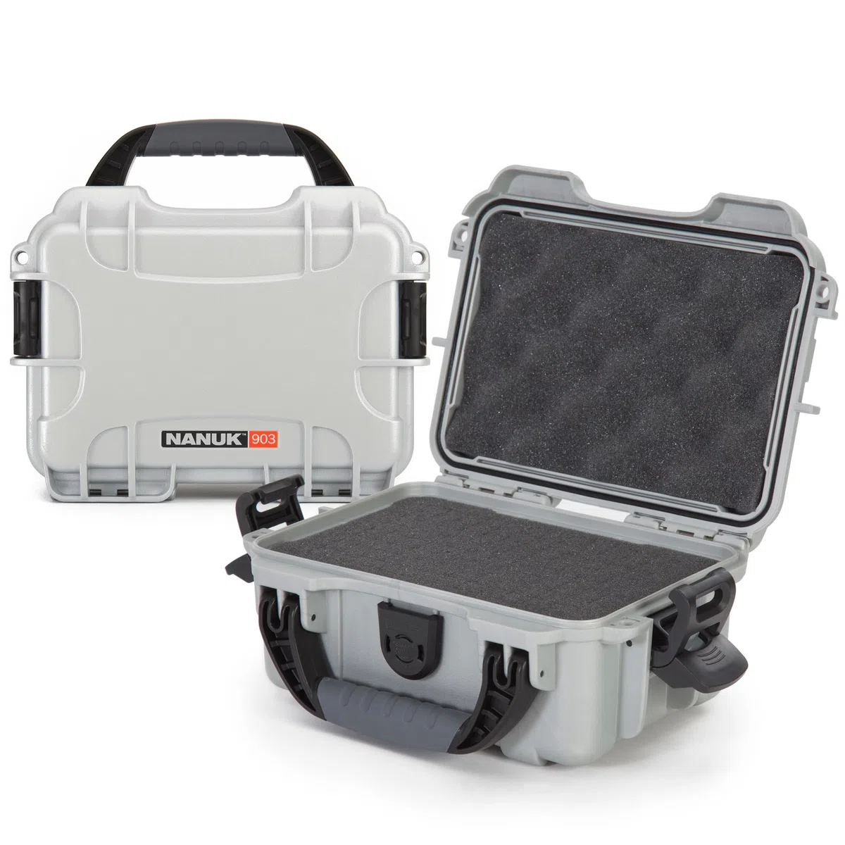 Nanuk 903 Wasserdichter Hartschalenkoffer Mit Plüschschaumeinlage - Silber