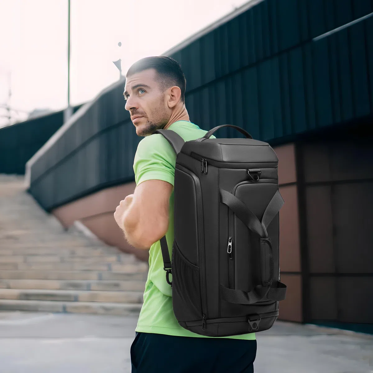 Sporttasche Herren Reisetasche 40L Sporttaschen mit Schuhfach Nassfach Wasserdicht Trainingstasche mit Rucksack Weekender Travel Gym Tasche Duffle Bag Fitnesstasche für Herren Damen