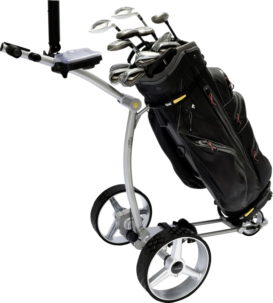 BeeGon Golf Elektro-Golftrolley GT-X300 Pro Silber mit 33Ah Blei-Akku inkl. Zubehör