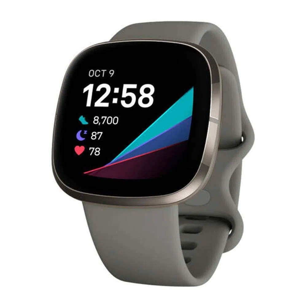 Fitbit Sense Advanced Smartwatch with Tools for Heart Health, Stress Management & Skin Temperature Trends, Sage Grey / Silver