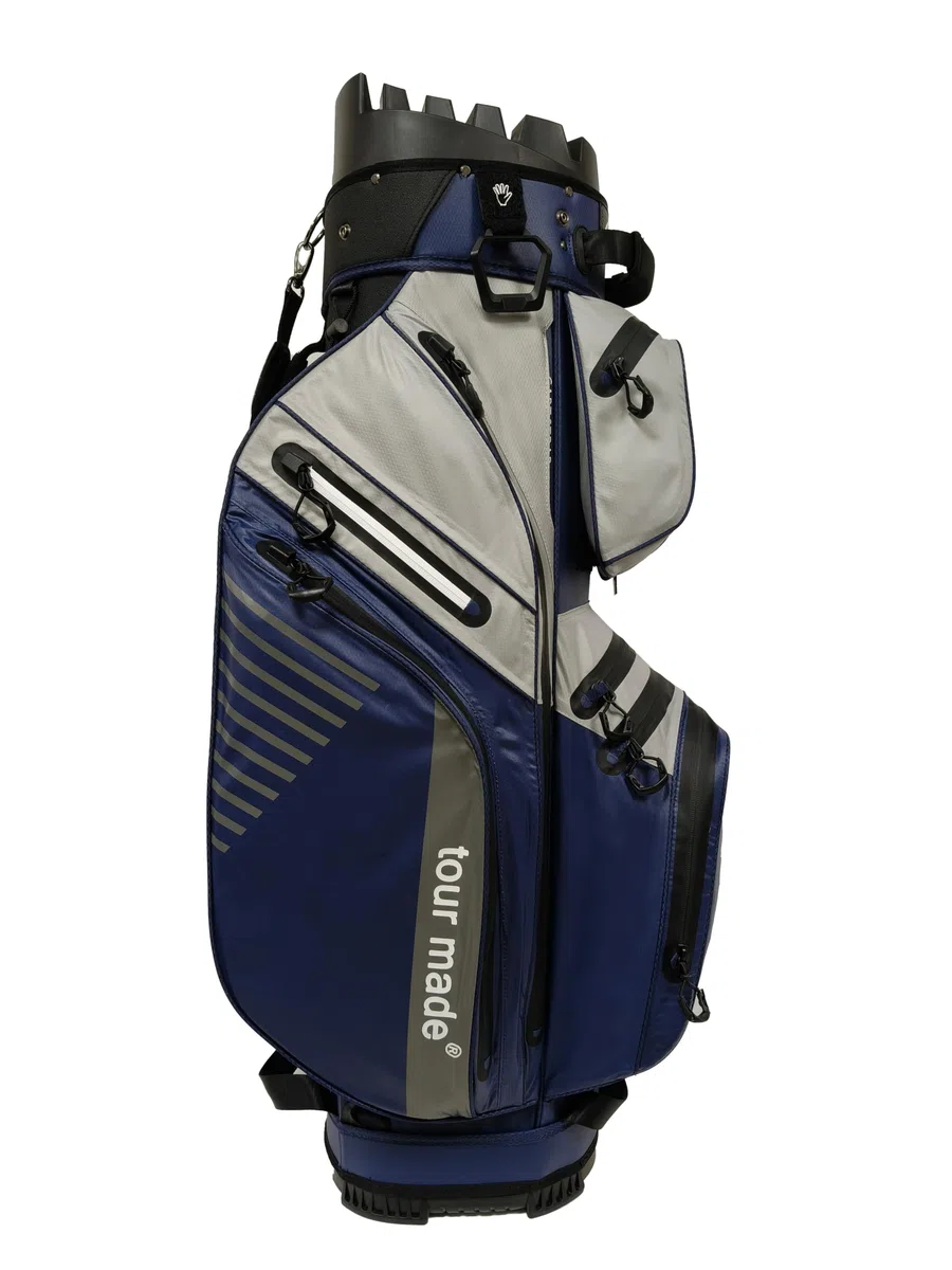 Tour Made Organizer Golfbag wasserdicht Herren & Damen I kein Schlägerklappern Dank Silencer I durchg. Schlägerbahnen bis zum Boden I große Kühltasche