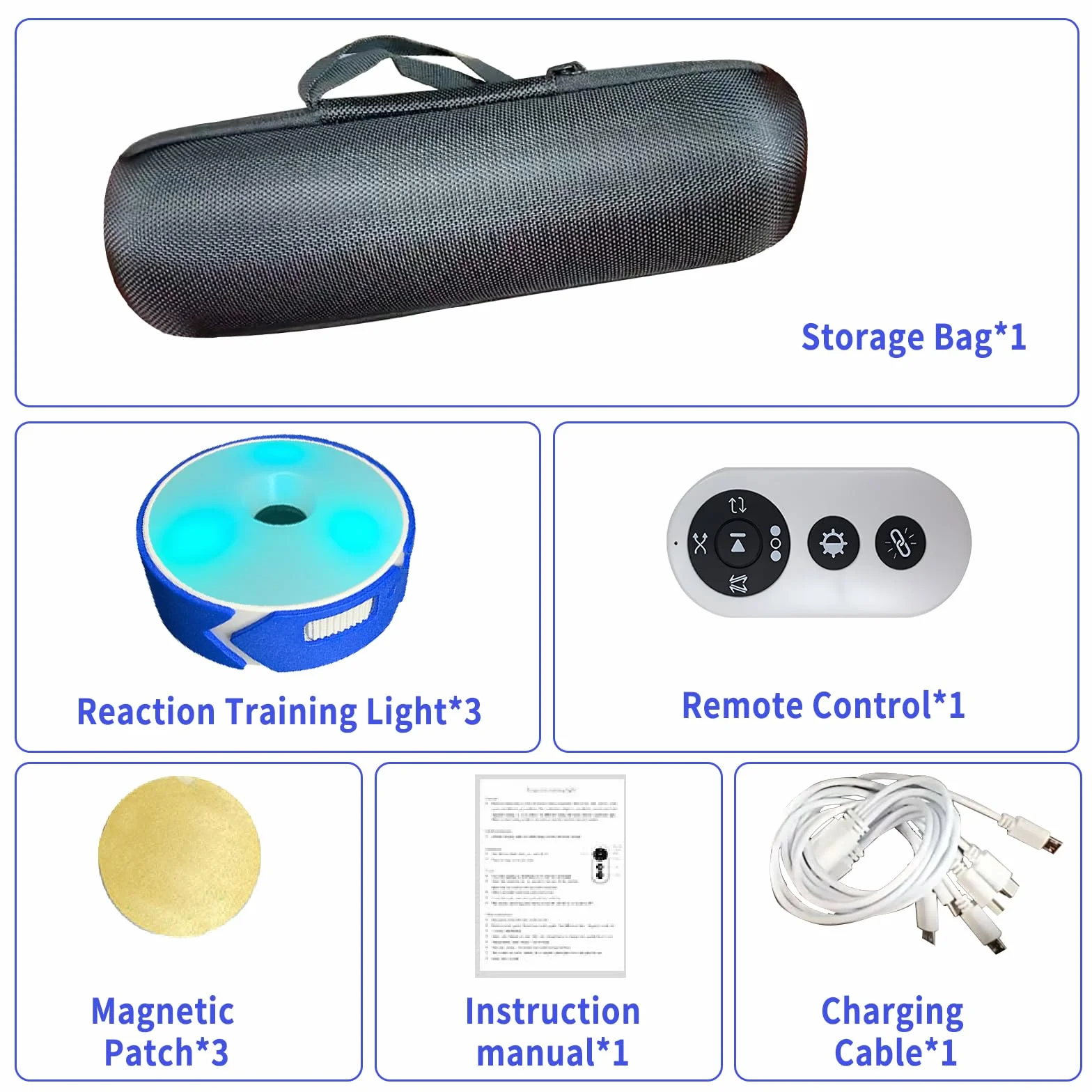Reaktions-Trainingslichter, 6-teiliges 4-Modus-Sport-Agilitätslicht-Trainingsset mit USB-Ladekabel, Sport-Reaktions-Trainingslichter, Geschwindigkeit für Athleten, Trainer, Fitnesstrainer