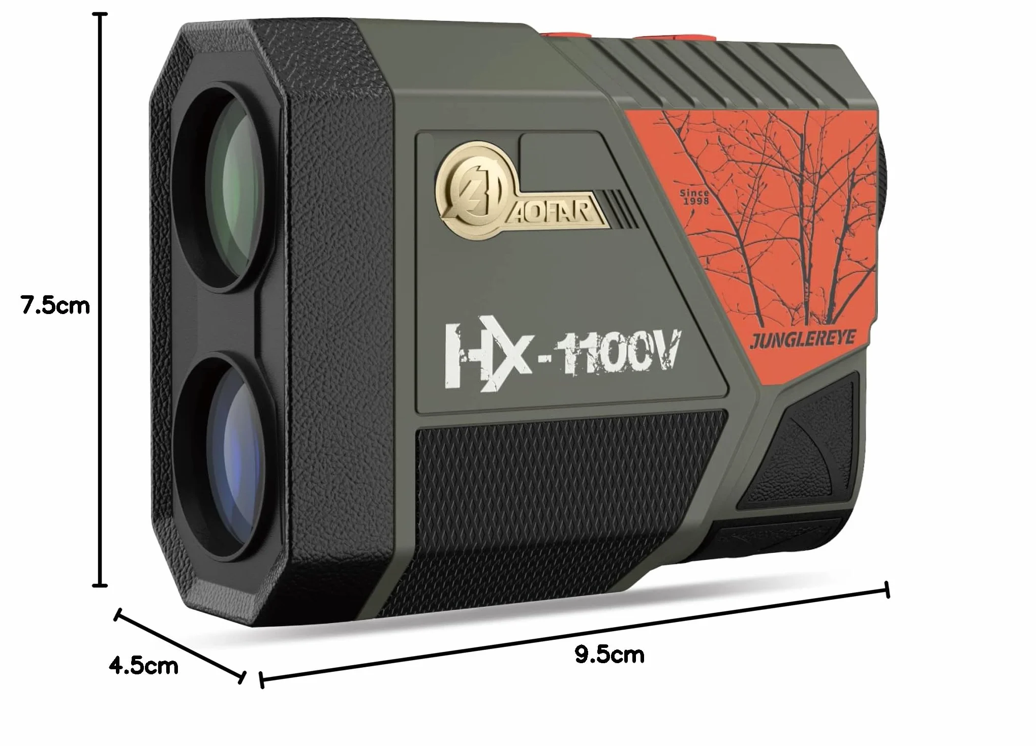 AOFAR HX-1100V Entfernungsmesser Jagd, Bogenschießen, 1100 Yards mit Winkel und horizontale Entfernung, Hohe Präzision, Geschwindigkeit Scan-Modus,6X, kostenlose Batterie, Tragetasche