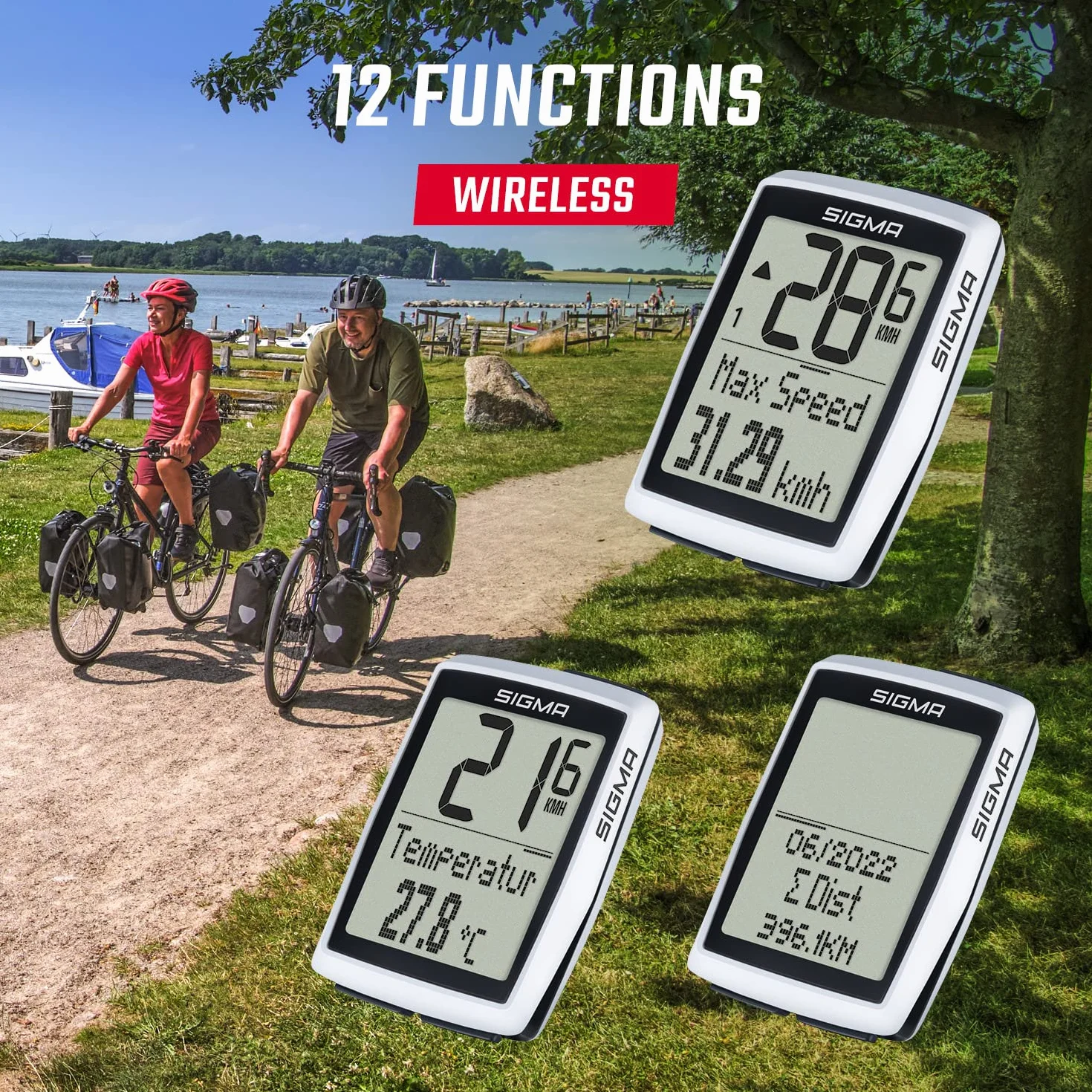 SIGMA BC 12.0 WL | kabelloser Fahrradcomputer mit 12 Funktionen | Bike Computer für alle Radabenteuer | leicht bedienbar mit großen Tasten und einer übersichtlichen Darstellung