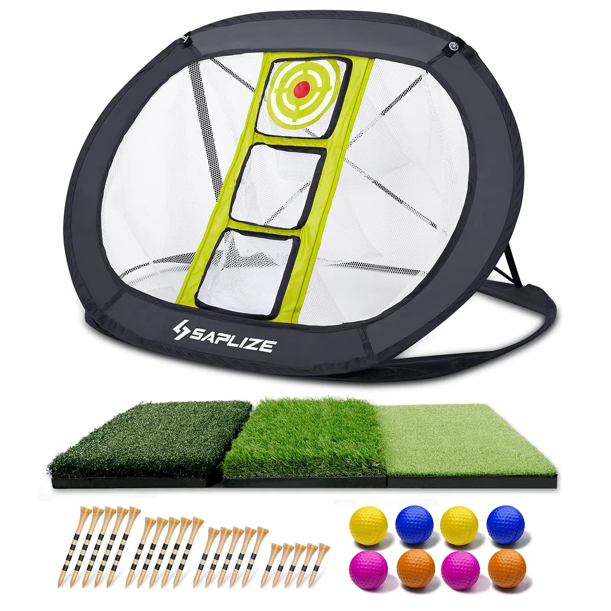 SAPLIZE Golf Chipping Netz, Stark stabiles Pop-Up-Golf-Zielnetz für Indoor/Outdoor/Backyard Genauigkeit und Swing Practice, tragbares Golf-Trainingsnetz