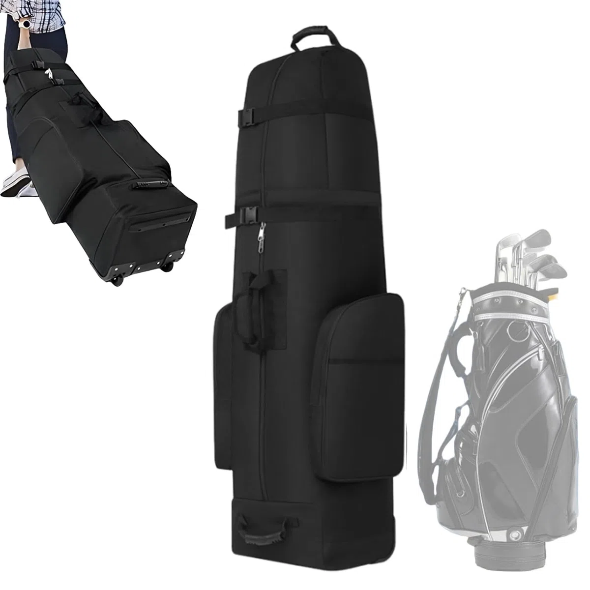 Générique Golf Travel Bag mit Rädern – Golf-Reisetasche – robuste Faltaufbewahrung für Vistaprint, große Kapazität Zepe Golftasche mit Rädern, für Frauen