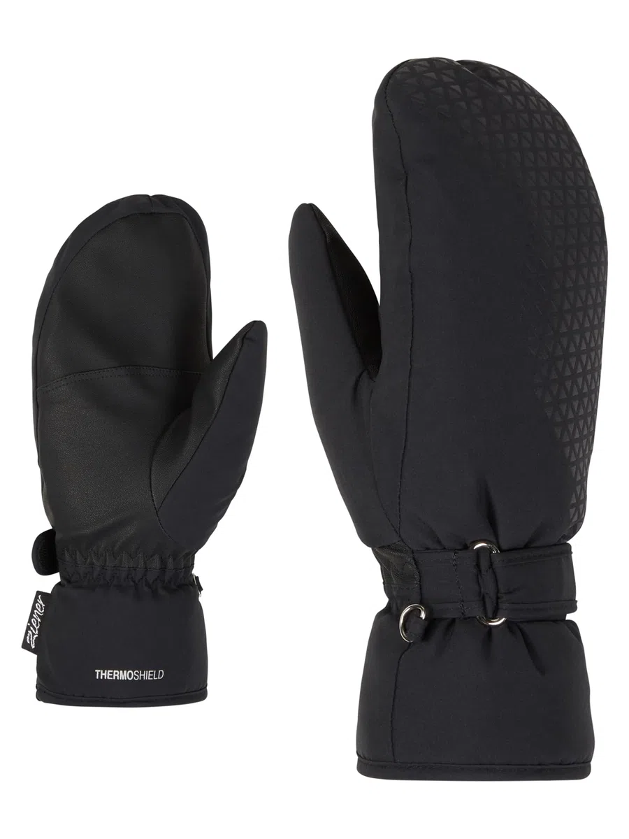 Ziener Damen KISARI Ski-Fäustling/Wintersport | wasserdicht, PFC frei, Black