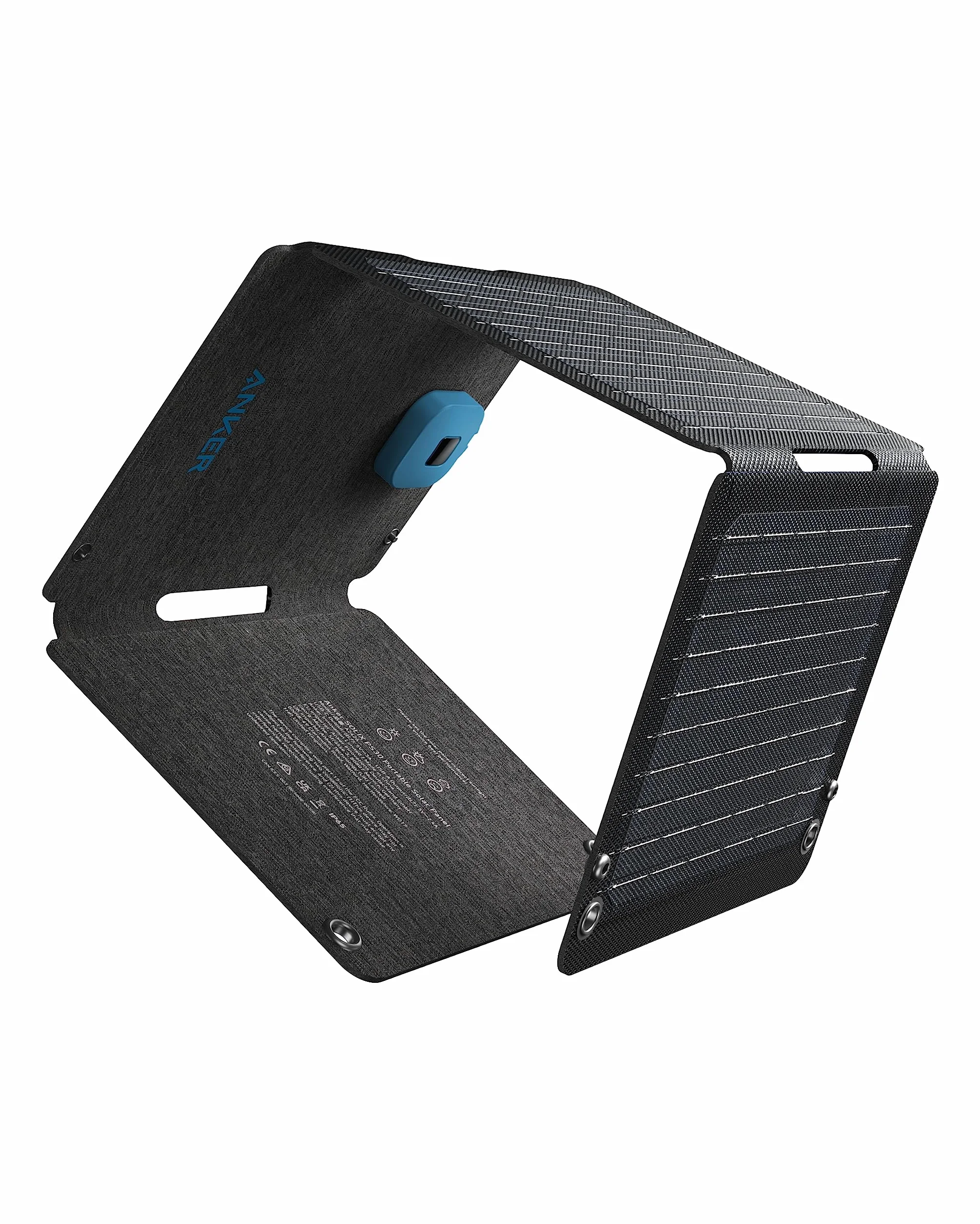 Anker SOLIX PS30 Faltbares Solarpanel 30W, tragbares Outdoor Solarladegerät, IP65 Wasserdicht, Schnellladen für 2 Geräte gleichzeitig, für Camping, Wandern, Outdoor.