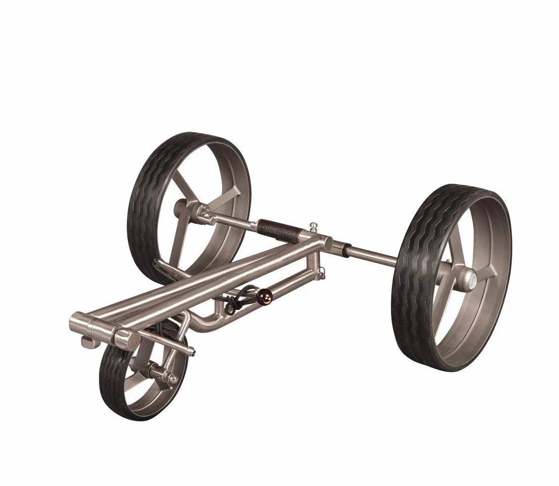 Edelstahl 3 Rad Golftrolley klappbar Fasan matt