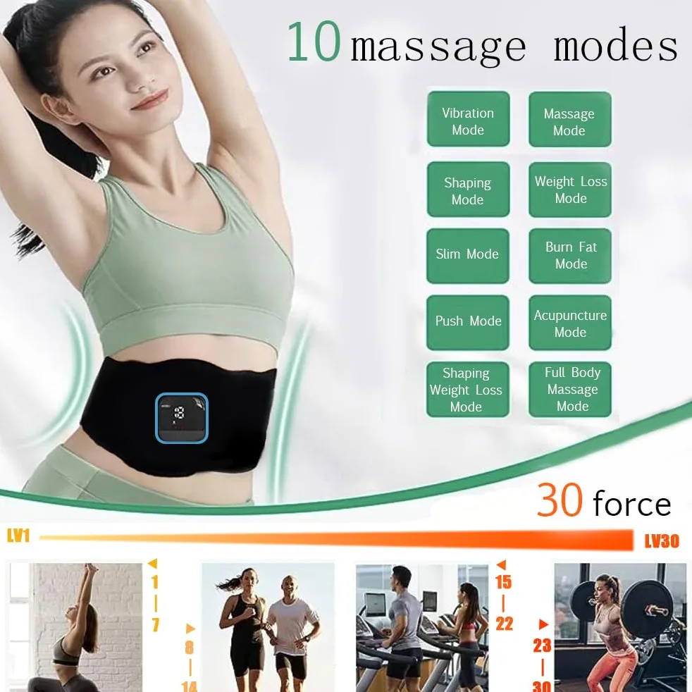 Elektrostimulatoren Massagegeräte, EMS Bauchmuskeltrainer Aluminiumblech Muskelstimulator, Muskelaufbau ABS/Bauch/Arm/Bein Anzeige des Kalorienverbrauchs Rückenmuskeltrainer Gürtel Sport Fitness