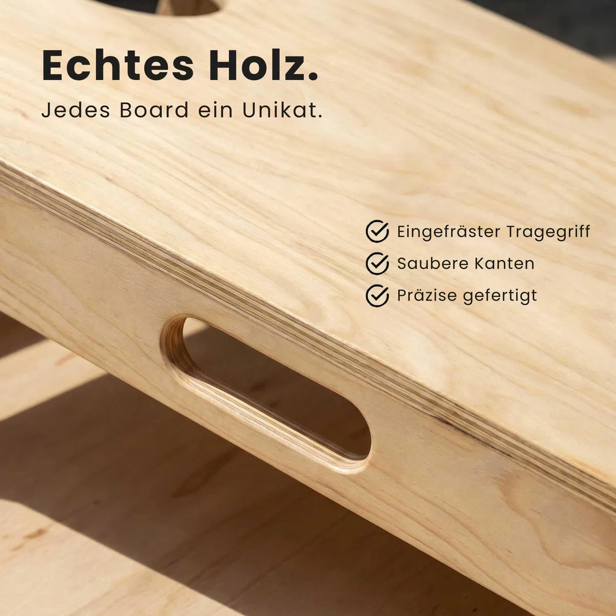 Cornhole Set aus Holz - Hochwertiges Outdoor Wurfspiel für Garten & Freunde - inkl. 8 Bags & Tragetasche - Cornhole Spiel Outdoor für Erwachsene & Kinder