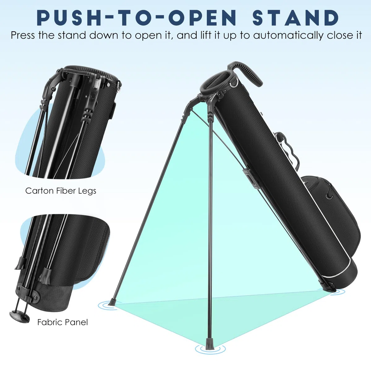 Findway Golf Stand Bag mit verstellbaren Schultergurten, 2-Wege-Teiler, 2 Taschen, leicht zu tragende Bleistift-Golftragetasche für Männer und Frauen