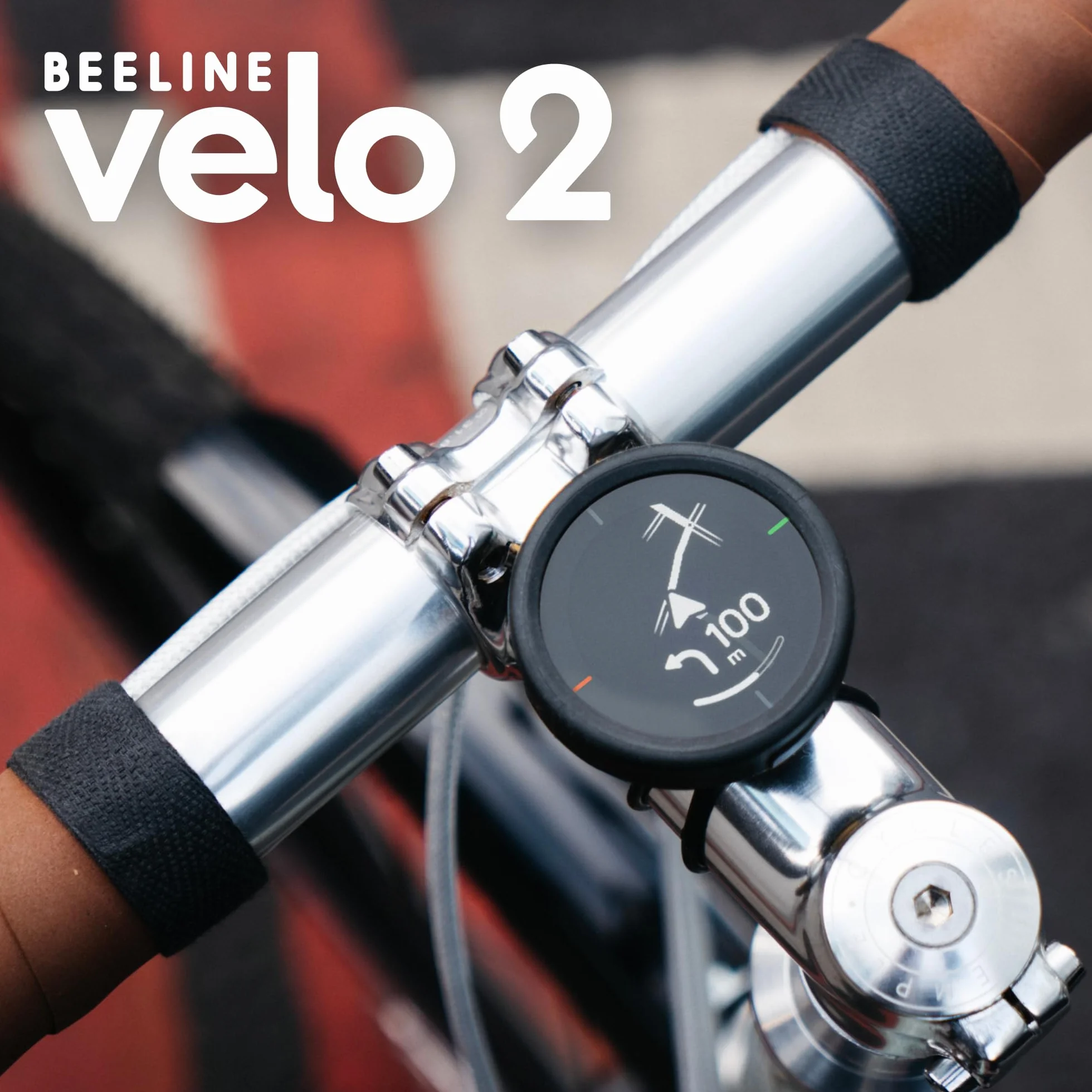 Beeline Velo 2 Navigationsgerät Ø46,4mm für Fahrrad + universelle Lenkerhalterung | Fahrrad Navigation