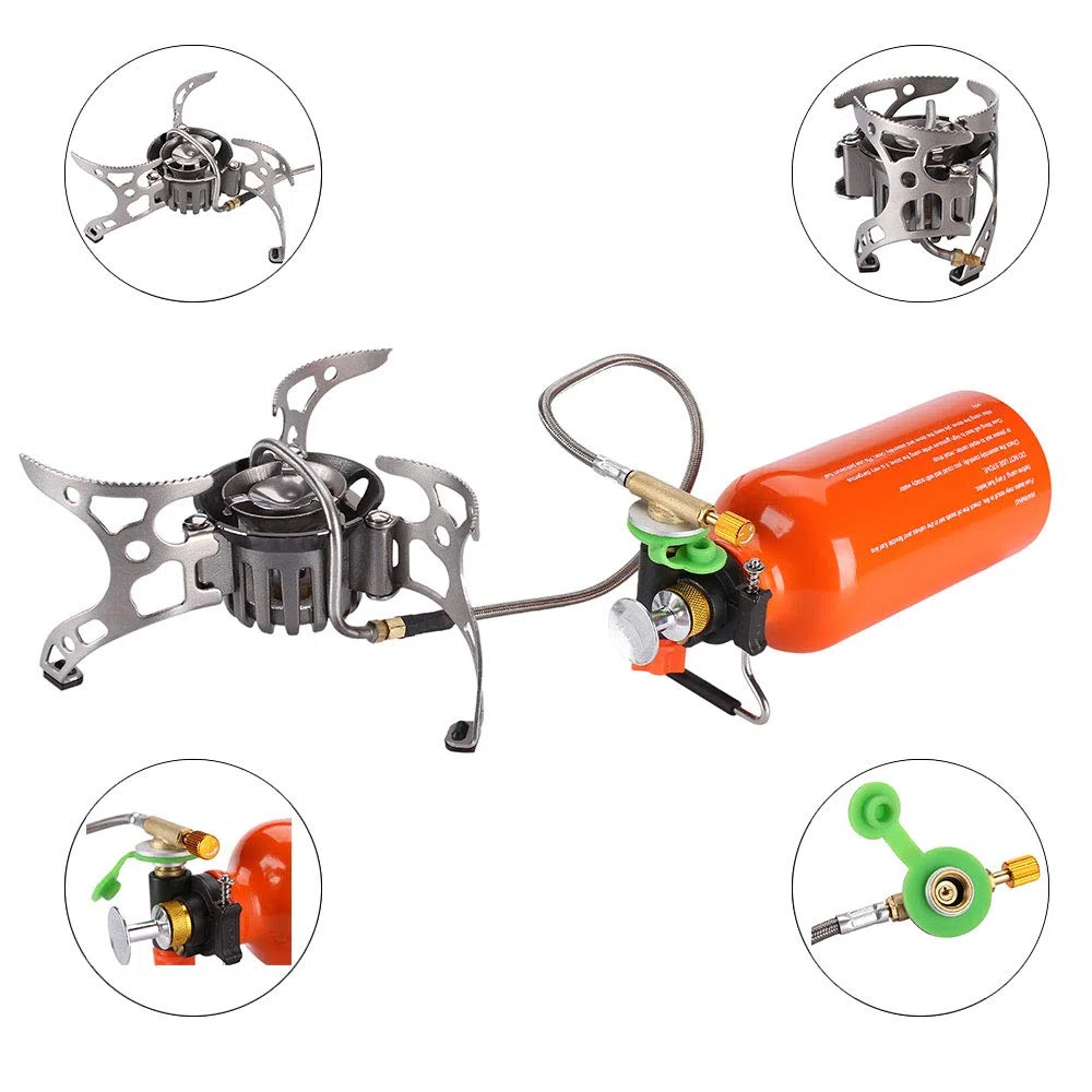 DETECH Tragbare Backpacking Brenner Herd Multi Fuel Öfen Camping Kochen Picknick im Freien Herd Set Öl Gasofen