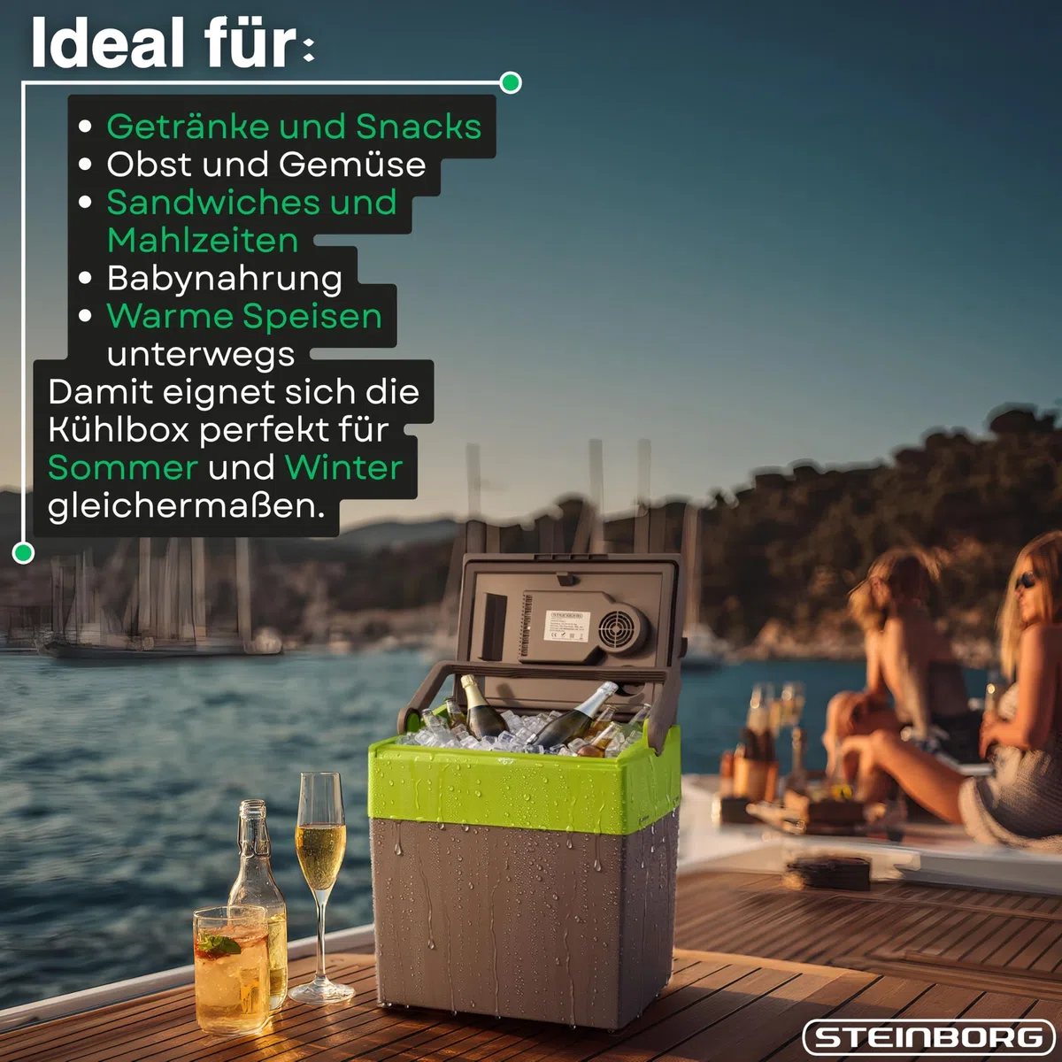30 Liter 2in1 Kühlbox | Elektrische Kühlbox | Kühltasche | Isoliertasche | Thermobox | Warmhaltebox | Auto | Camping | Thermal Kühlbox