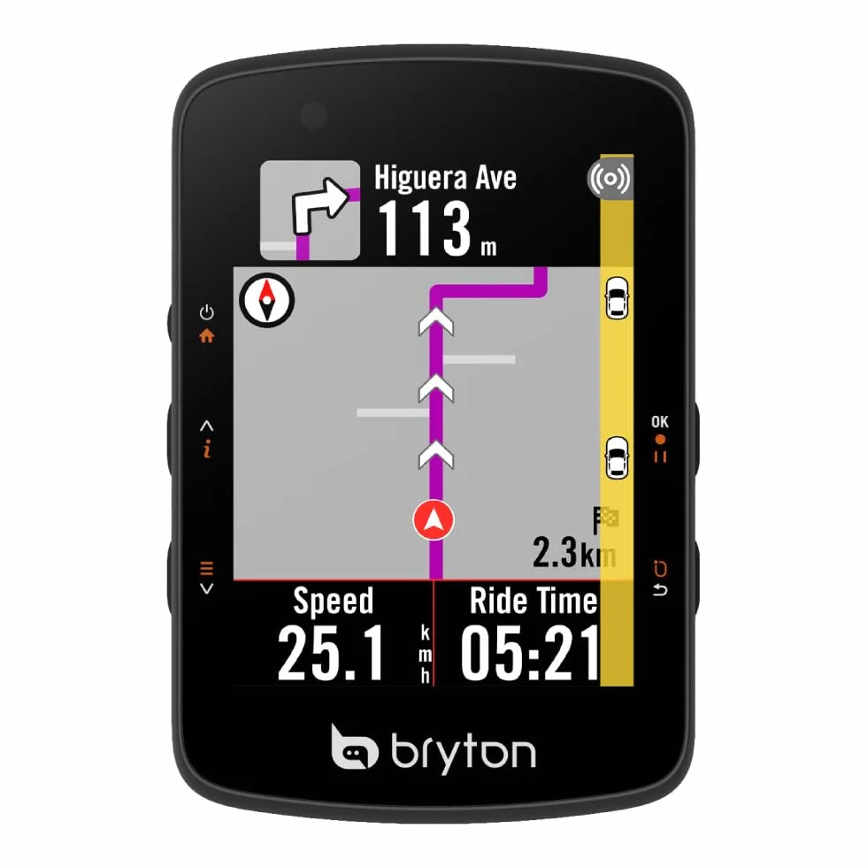 Bryton Rider 550 GPS Fahrradcomputer mit 37 Stunden Akkulaufzeit, 2,8-Zoll Farbdisplay und Fahrradnavigation