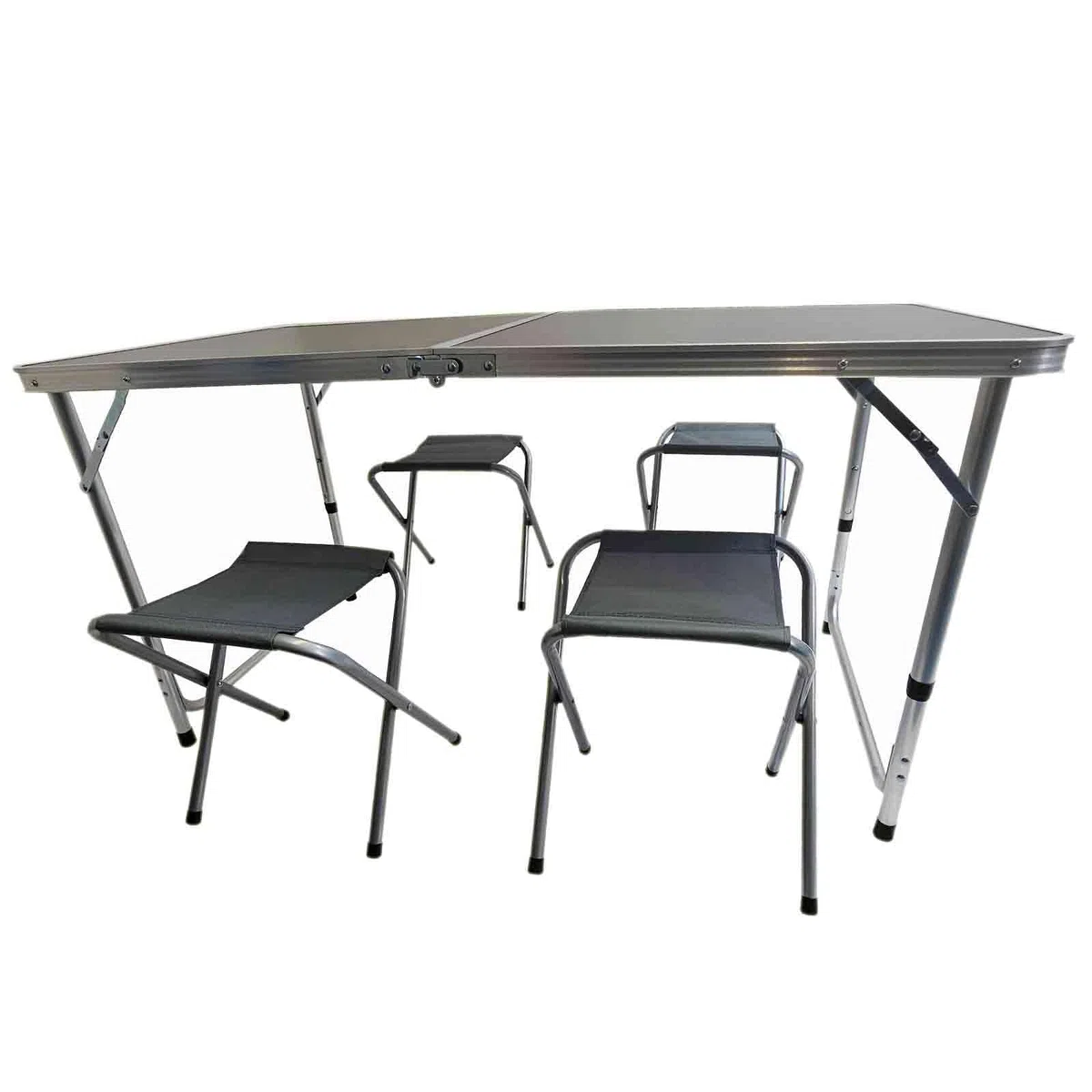 Camping-Sitzgarnitur - klappbar (4 Hocker & 1 Tisch)