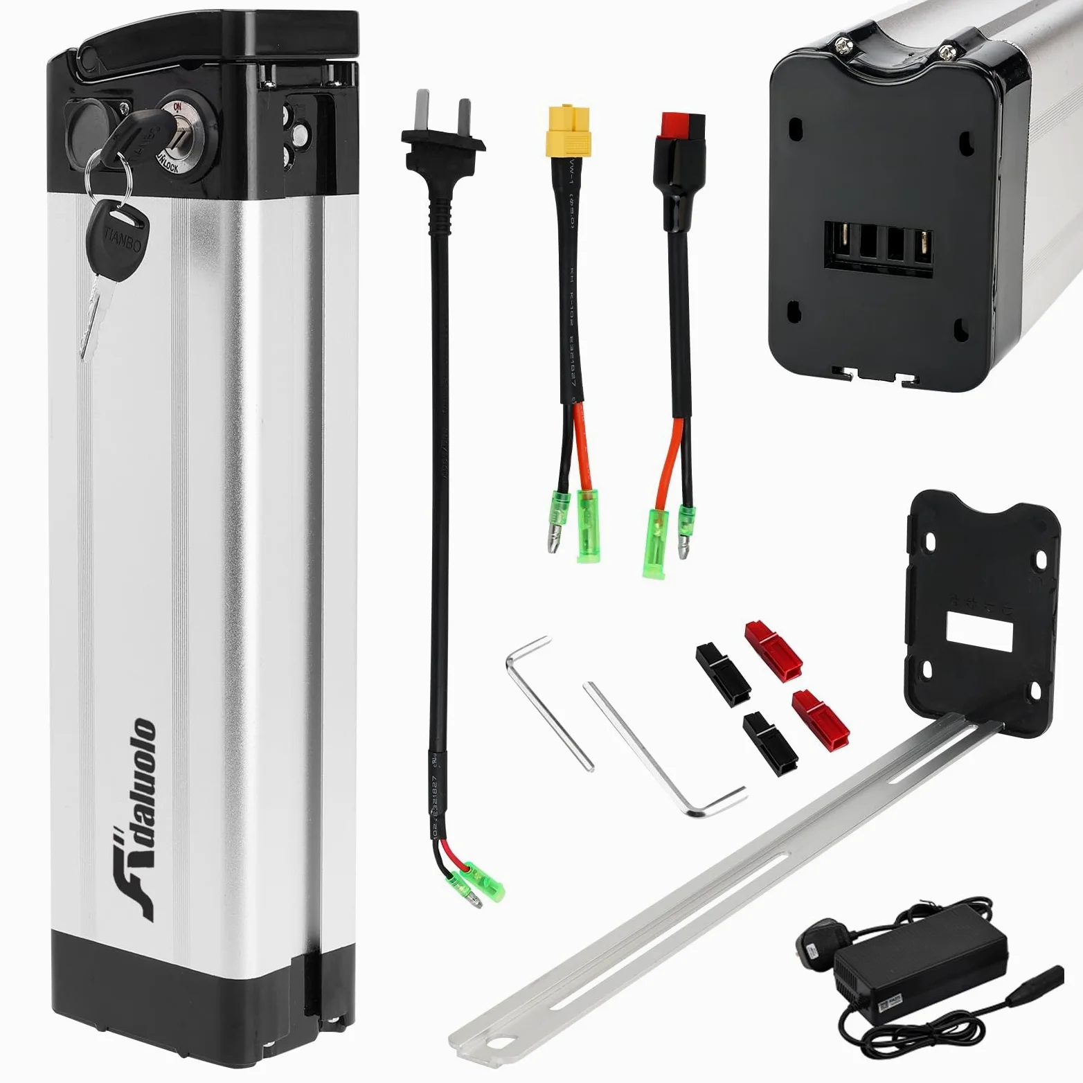 Ebike Akku 36V 48V 10AH-20AH mit Ladegerät - Silverfish Elektrofahrrad Lithium Batterie Fahrrad Ersatzakku 2 Pin/4 Pin für E-Bike-Fahrrad Ba-fang/Tong-Sheng und andere