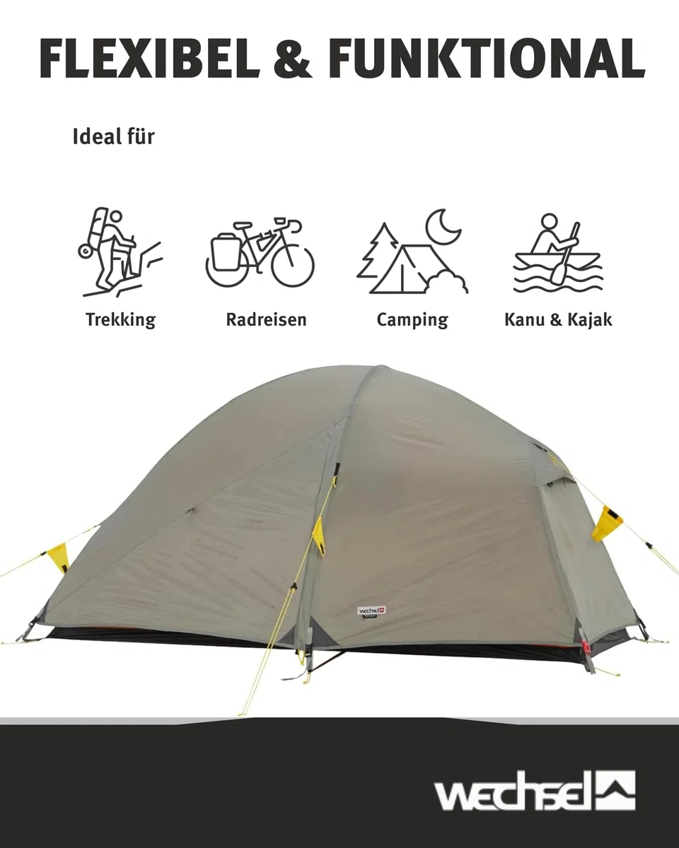 Wechsel Groundsheet Venture 1 I Schwarz I robuste Zelt-Unterlage Boden I Zeltplane wasserdicht mit 7000mm Wassersäule I Bodenplane aus 75D Polyester I Camping-Plane zum Schutz vor Nässe & Schmutz