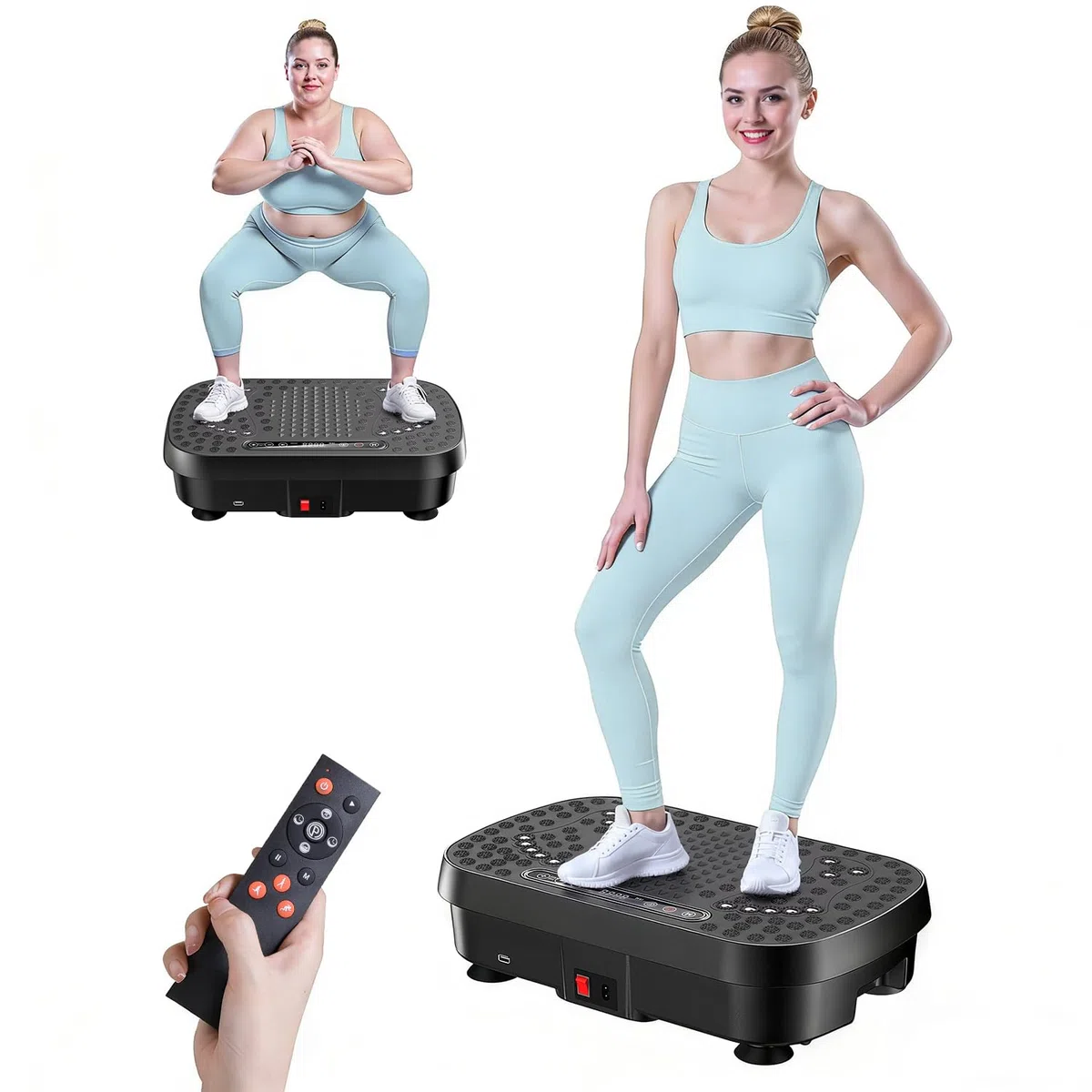 Vibrationsplatte für Lymphdrainage & Gewichtsreduktion – 9 Modi Vibrationsplattform, 3D Upgraded Fitnessgerät, Heimtrainer für Zuhause