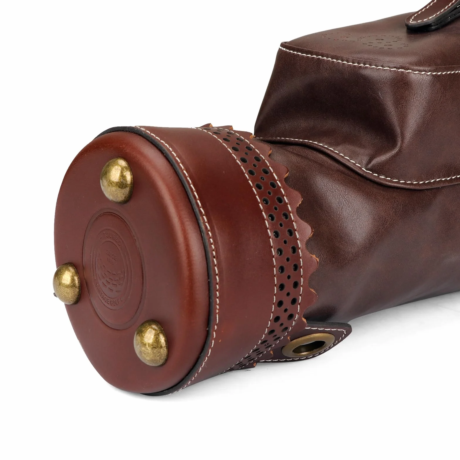 Tourbon Vintage Golf Sonntag Tragetasche mit Balltasche, tragbare Golfschläger-Reisetasche für Tauchbereich