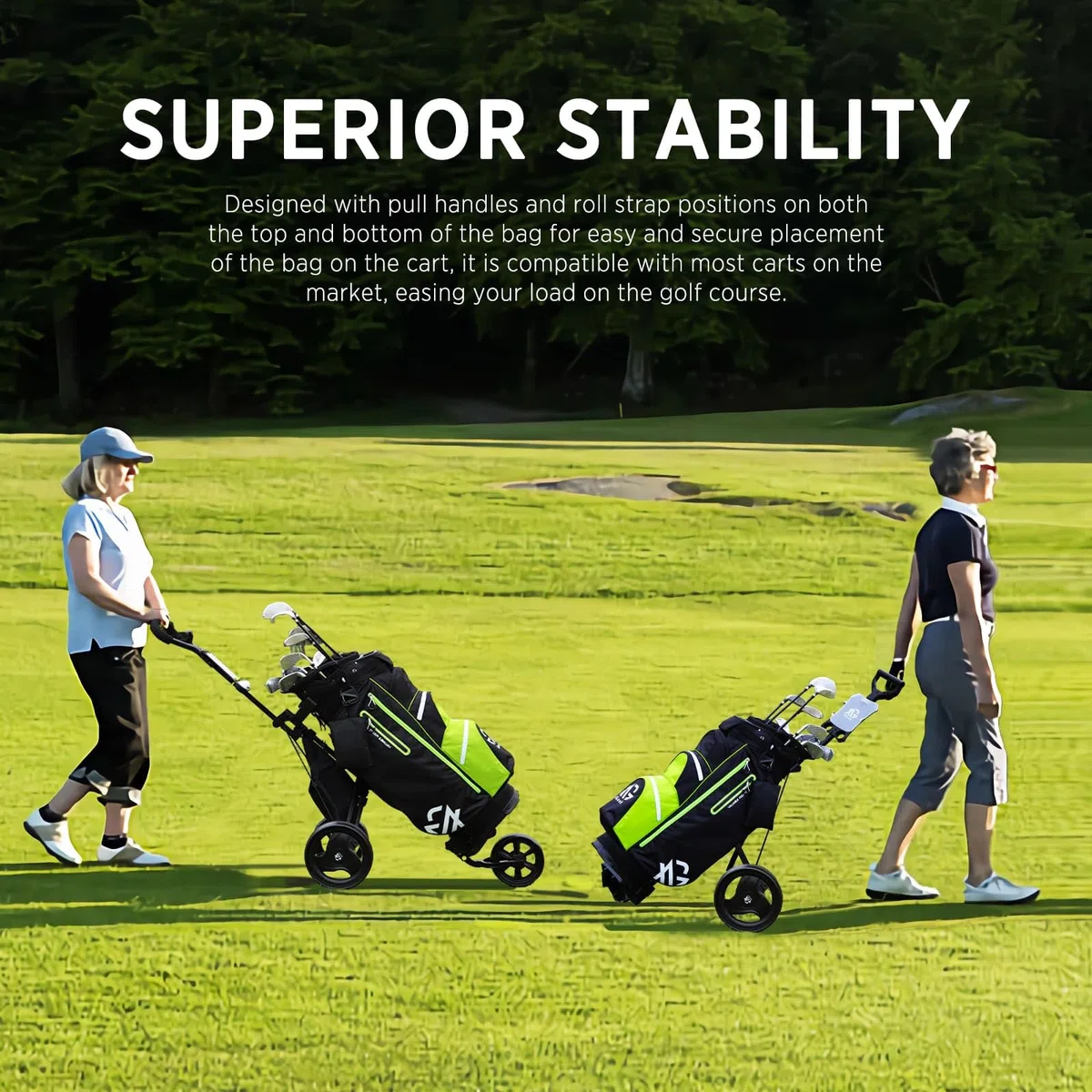 Golfbag,Golf cart Bag mit 15-facher Unterteilung für Herren und Damen,Premium Golf Bag mit Regenhülle, Kühler und Golfzubehör Kit