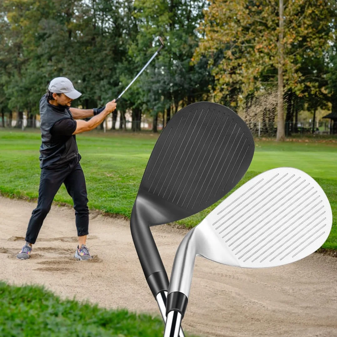 MAZEL Golfkeile, 68, 70, 72 Grad, Golfkeil, 89,9 cm, Rechtshänder, QPQ, Schwarz, CNC-gefräste Oberfläche, Sandkeil, Golfschläger für Herren