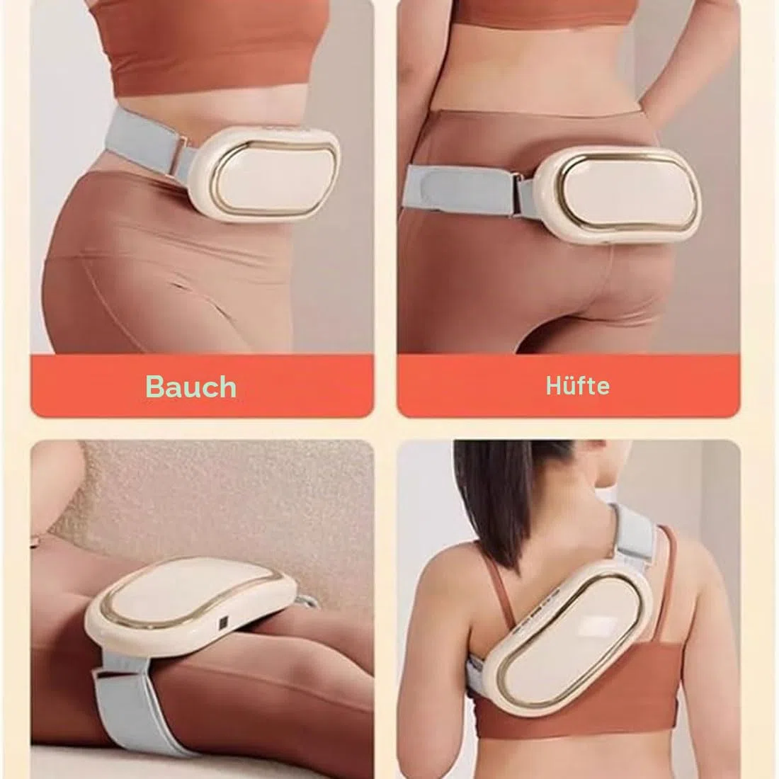 Privater Physiotherapeut für den Bauchbereich, Elektrisch Kabellose Schlankheitsgürtel,Bauchmassagegerät,Tragbare Bauchmuskeltrainer,Bauchmuskel Gürtel Elektrisch mit 6 Modi & 9 Intensitäten