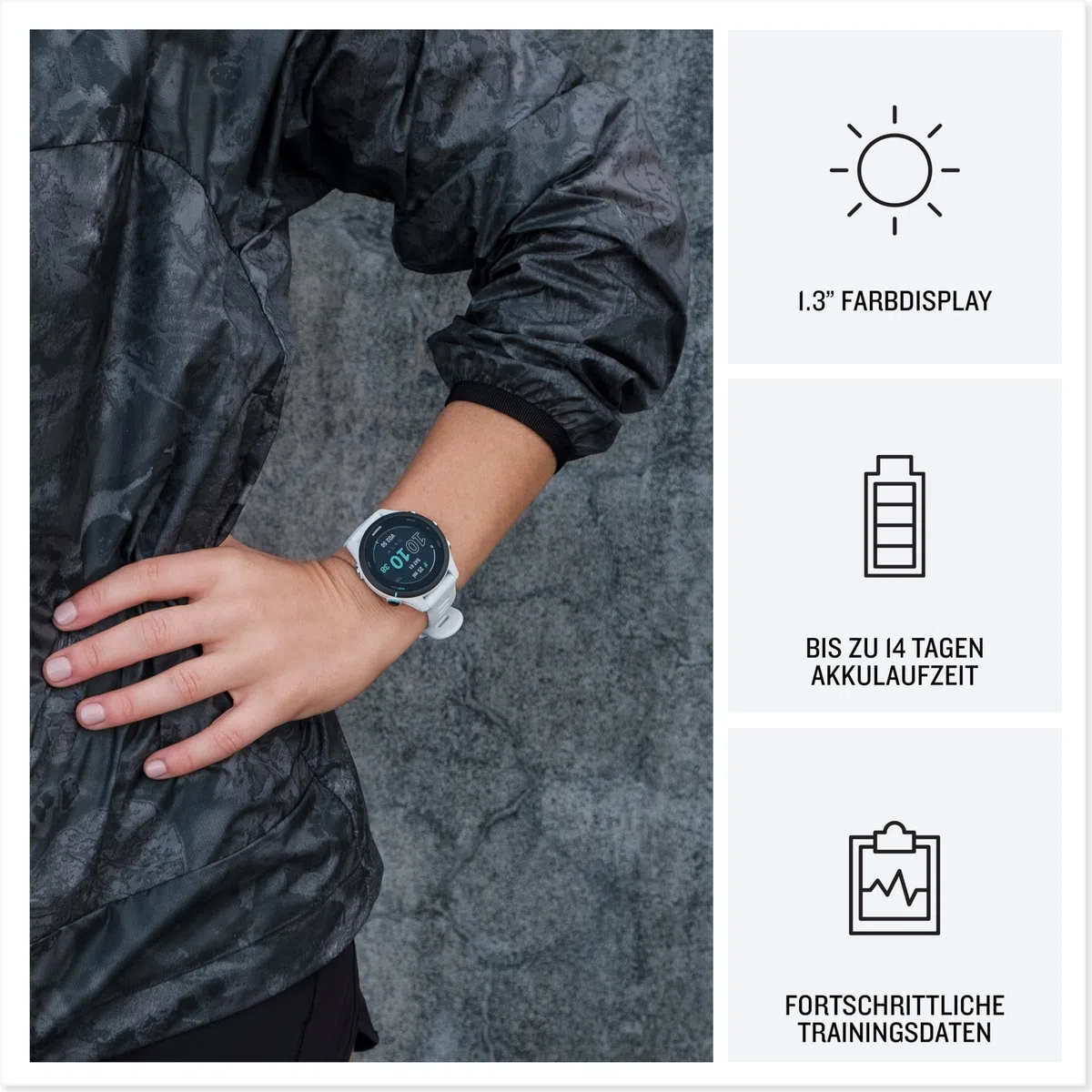 Garmin Forerunner 255 Music – GPS-Laufuhr mit individuellen Trainingsplänen, speziellen Lauffunktionen und detaillierter Trainingsanalyse 1,3" Farbdisplay, Akkulaufzeit bis zu 14 Tage, wasserdicht