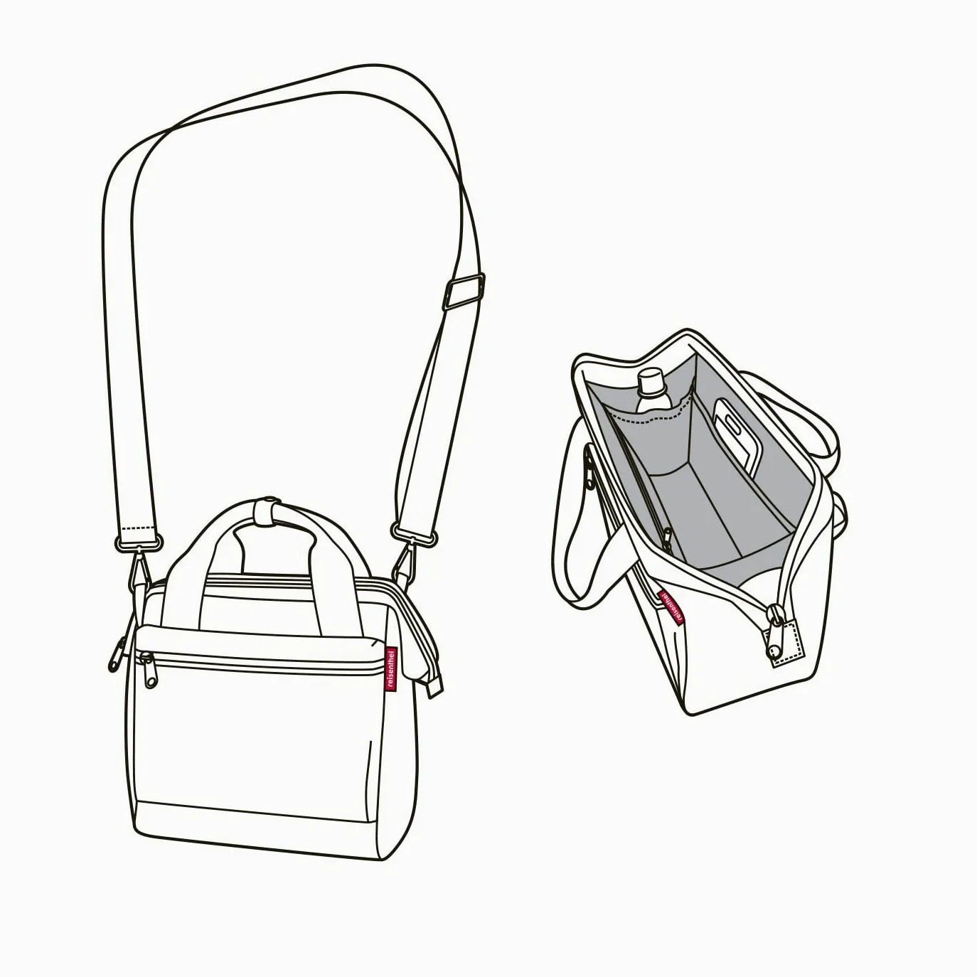reisenthel allrounder cross in Twist Silber – Kleine Crossbody Bag mit abnehmbarem und verstellbarem Schultergurt – Aus wasserabweisendem Material