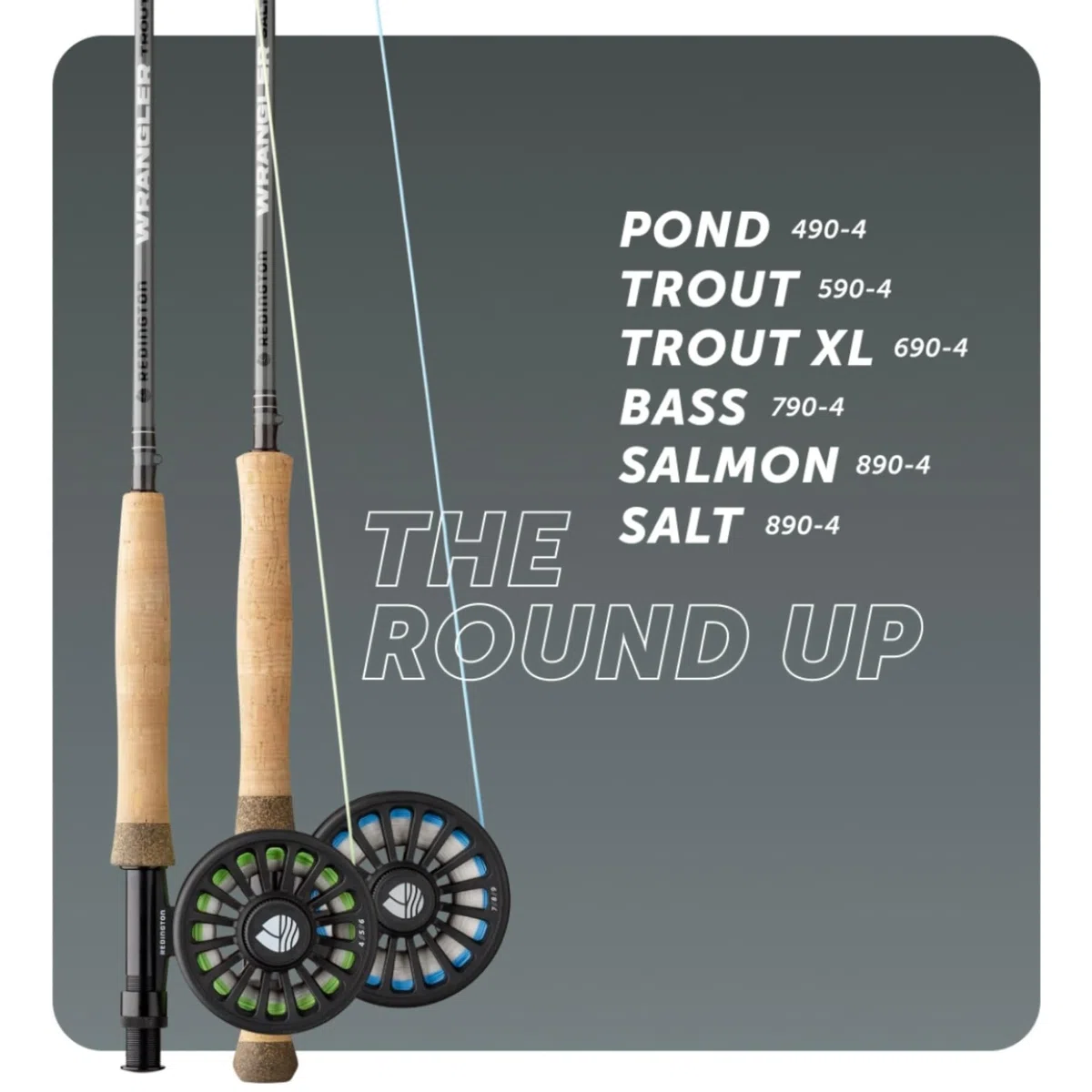 Redington Wrangler Fliegenfisch-Set, mittelschnelle Angelrute, Crosswater Rolle, Fliegenschnur, Vorfach und Tragetasche