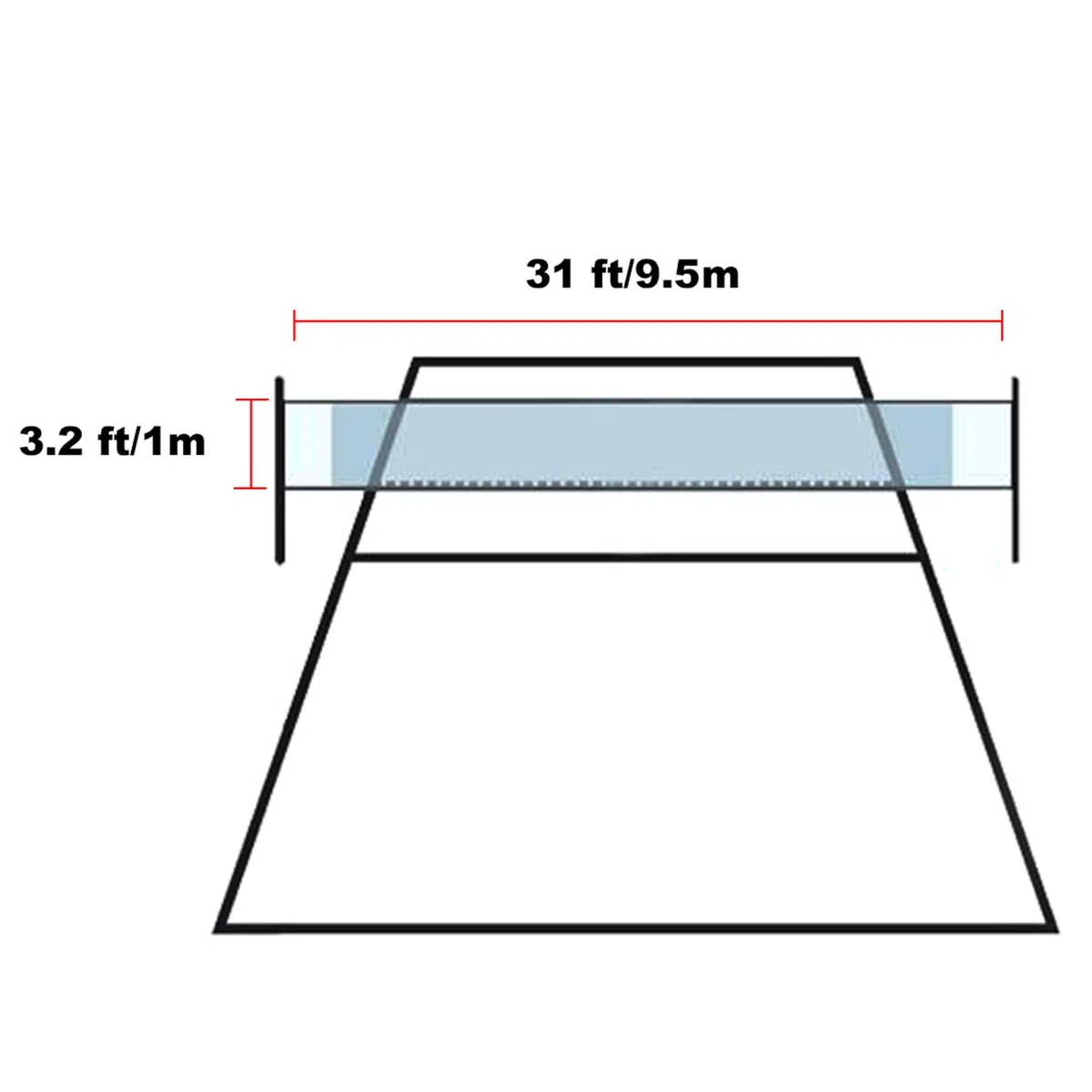 Volleyball Netz Faltbar Volleyballnetz 9.5m x 1m Volleyball Ersatznetz Garten/Strand Sport Net für Federball Tennis Volleyball inkl. Tragetasche