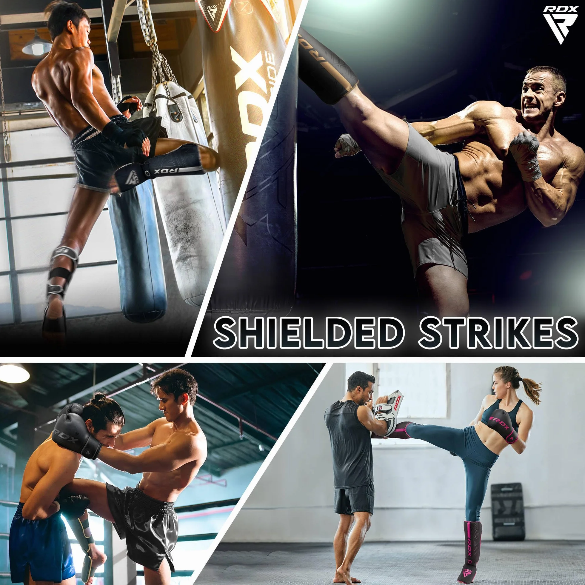 RDX Schienbeinschoner Kickboxen Kampfsport Muay Thai Training, Maya Hide Leder Kara Thaiboxen Schienbeinschutz, Schienbeinschützer Sparring Boxen Krav MAGA MMA Karate Taekwondo