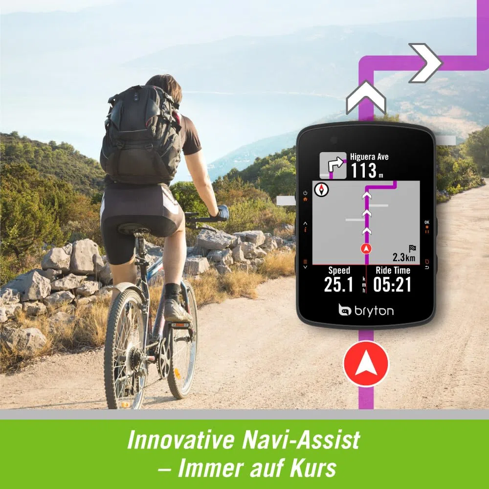 Bryton Rider 550 GPS Fahrradcomputer mit 37 Stunden Akkulaufzeit, 2,8-Zoll Farbdisplay und Fahrradnavigation