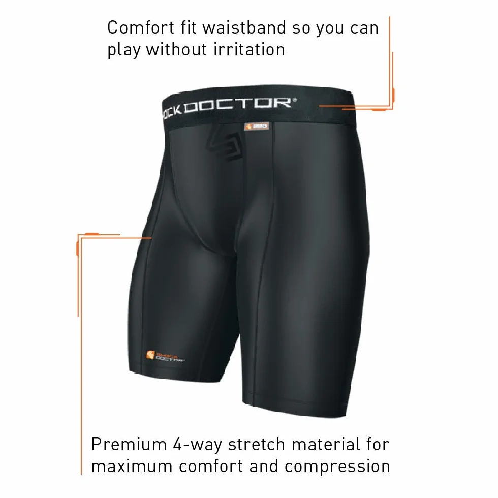 Shock Doctor Compression Shorts with Cup Pocket. Supporter Underwear (Cup NOT Included). Baseball, Hockey. Youth & Adult